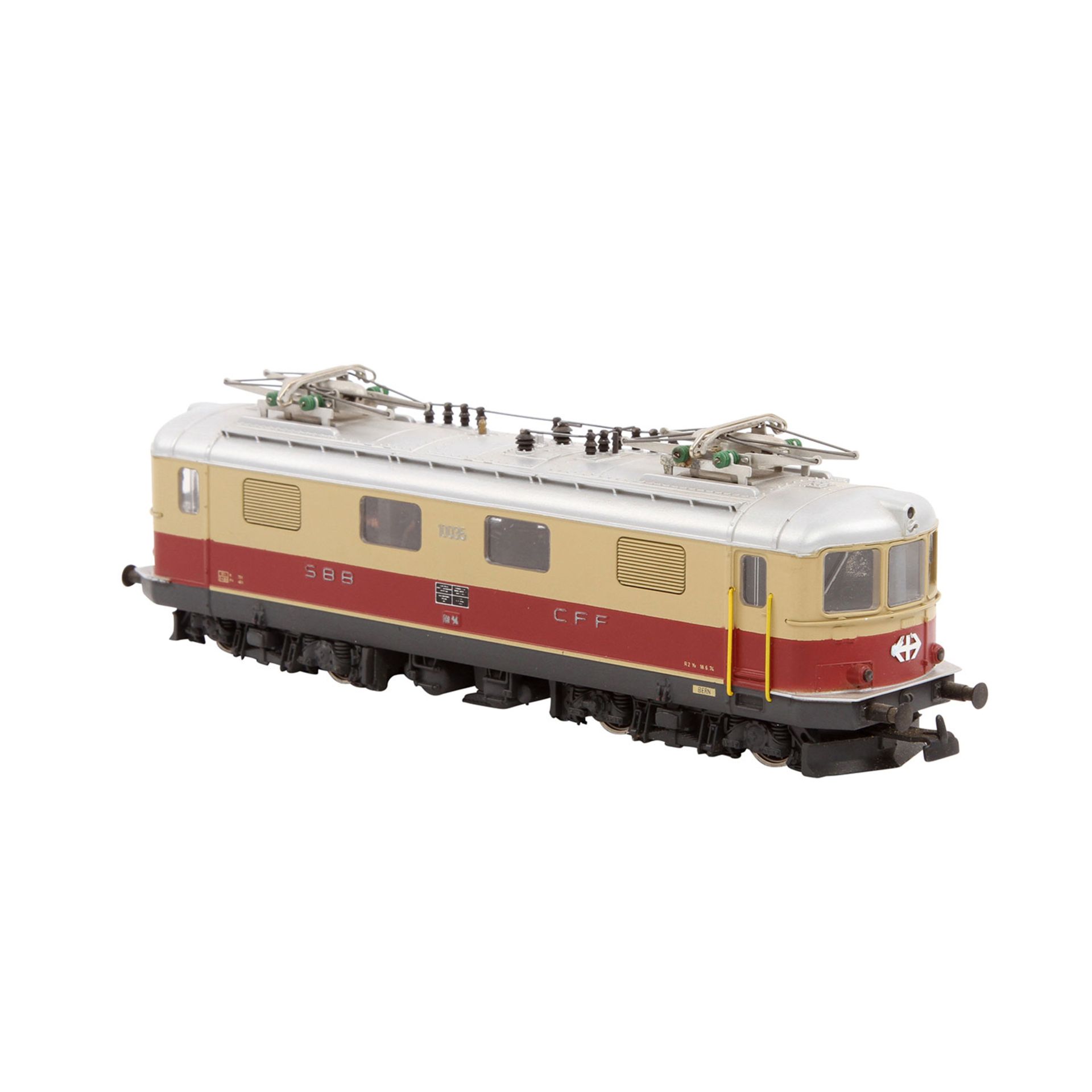 HAG TEE-E-Lok 231, Spur H0, Guss-Gehäuse, beige/rot, BR Re 4/4 I der SBB, BN 10035. Im