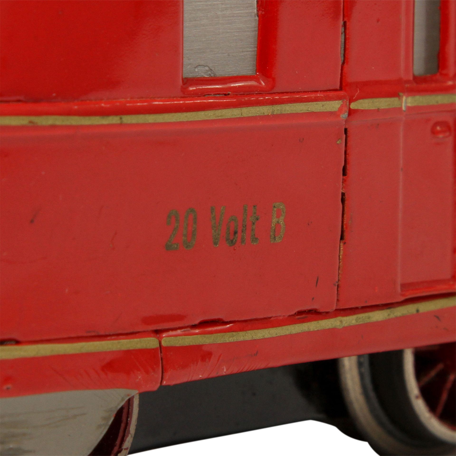MÄRKLIN Schnelltriebwagen TW 66/12940/3 PR, Spur 0, 1937-1939, Blech, rot lack., 3-teilig, 8-achsig, - Bild 22 aus 32