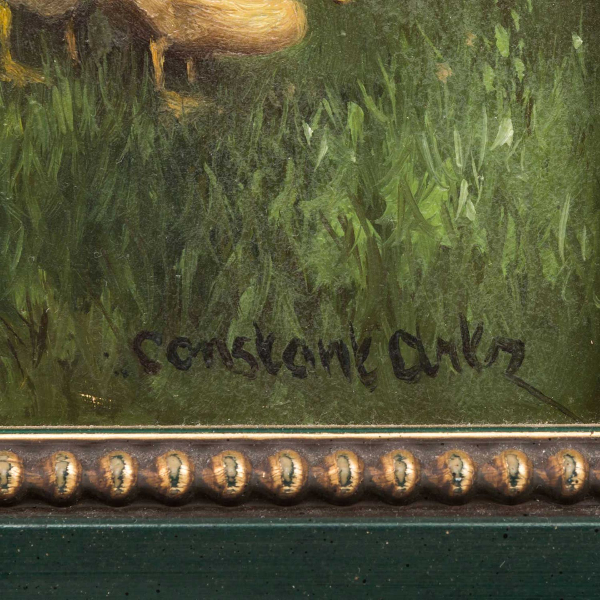 ARTZ, CONSTANT (1870-1951), "Entenfamilie am Ufer unter Birken", u.re. sign., Öl auf Holz, ca. 29, - Bild 3 aus 4