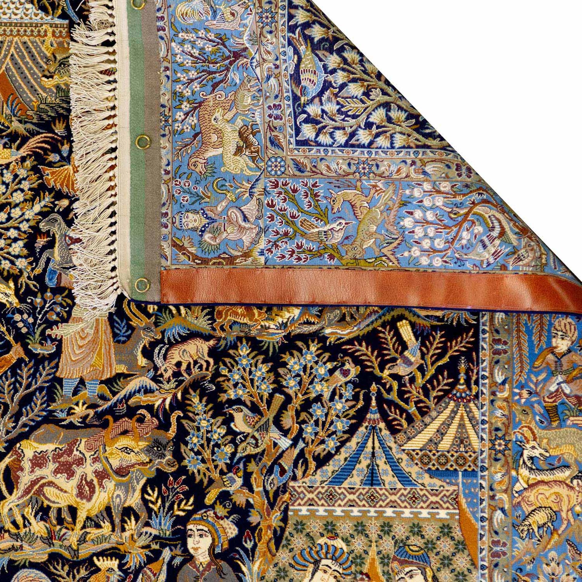 Orientteppich. ISHAHAN/PERSIEN, 20. Jh., ca. 163x108 cm der dunkelblaugrundige Fond des - Bild 2 aus 3