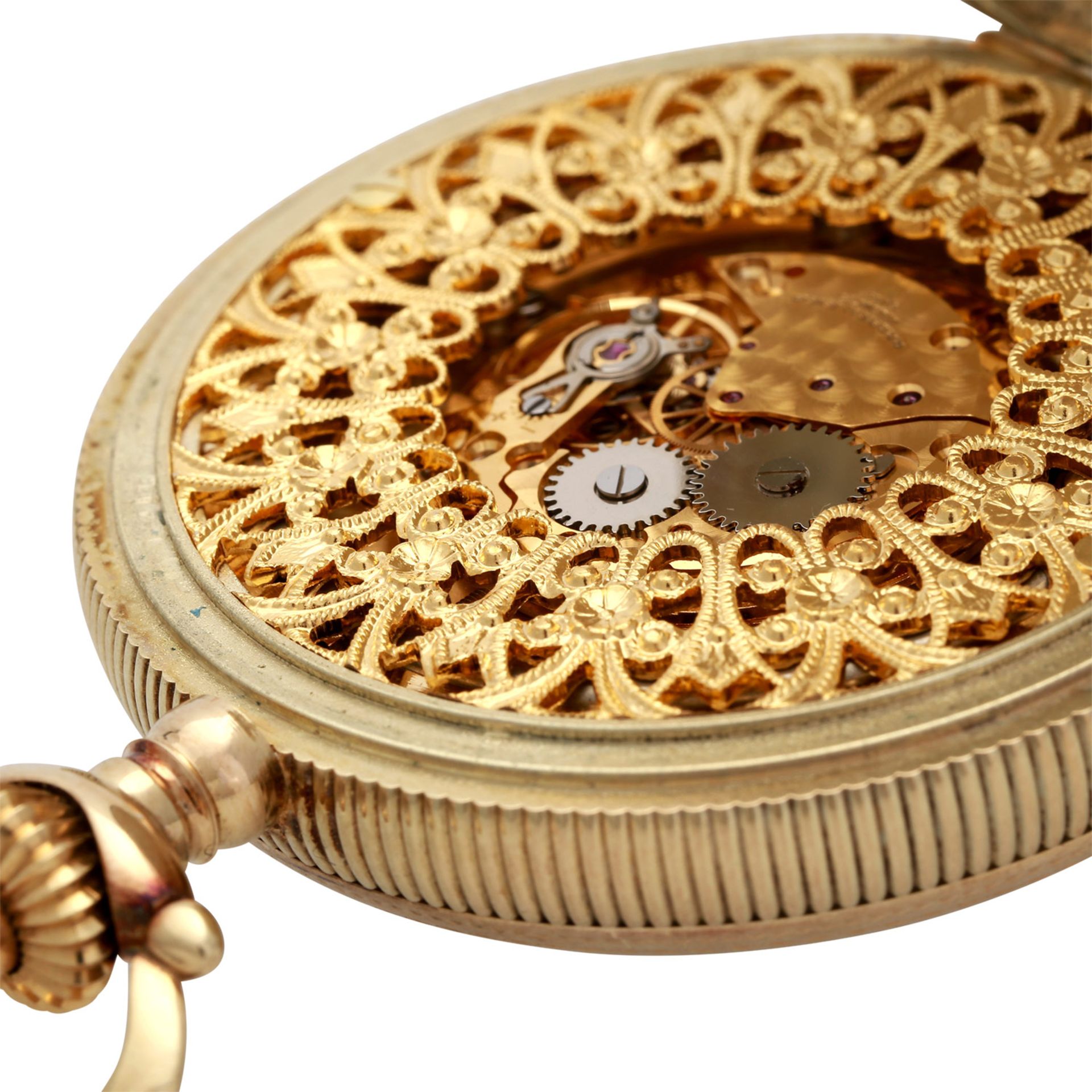 FAVOR Taschenuhr mit Viertelrepetition. Savonette-Gehäuse Gold 14K (Staubdeckel Metall). Schöne - Bild 7 aus 8