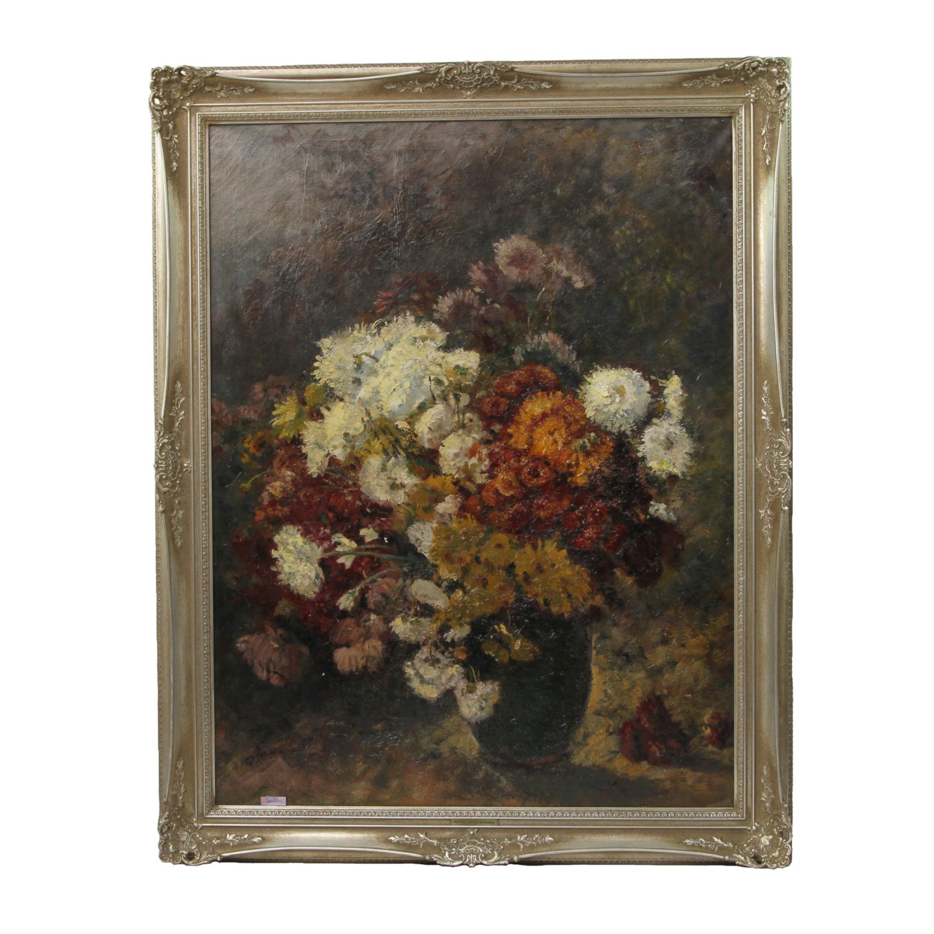 PETERS, ANNA (1843-1926): Blumenstillleben mit Chrysanthemen, 19./20. Jh., sign. u.l., Öl/Lwd., - Bild 2 aus 6