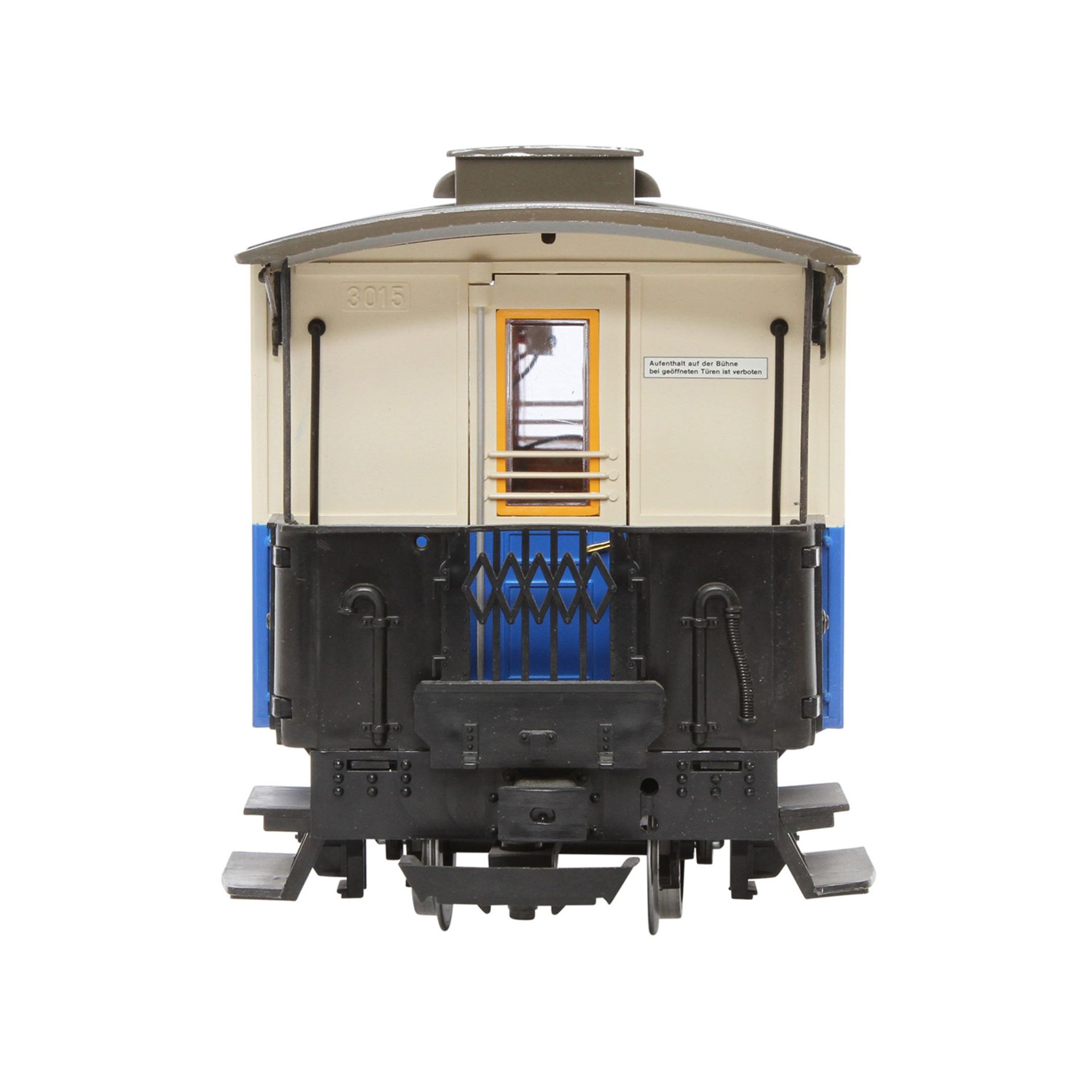 LGB Personenwagen 3015, Spur G, blau/beige, 2-achsig, 2.Kl., 2 Türen zum Öffnen, Oberlichtaufsatz, - Image 5 of 8