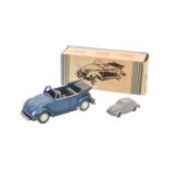 WIKING Konvolut von zwei VW Käfer, Kunststoff, blaumetallic bzw. hellgrau, gemarkt, 1x Cabriolet,