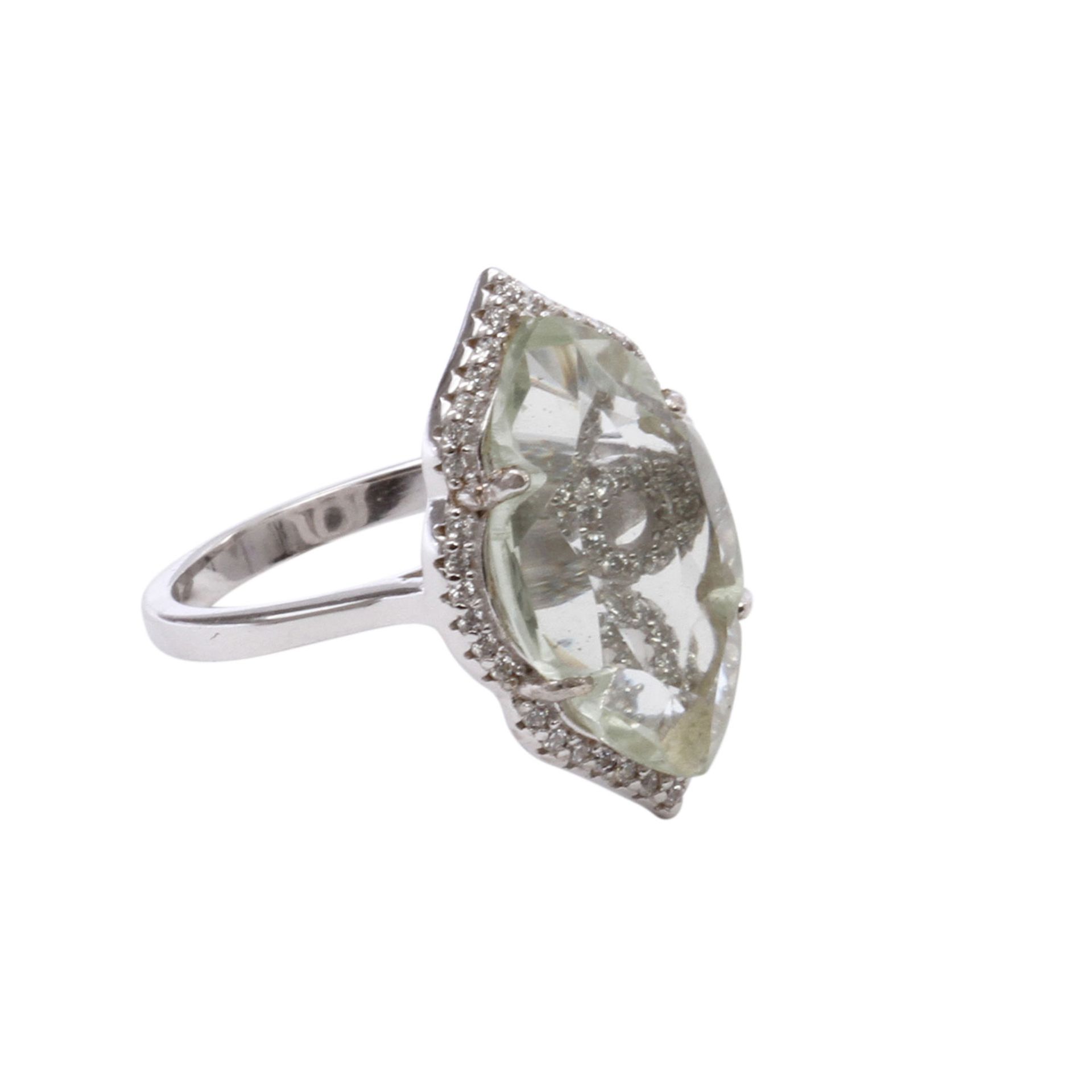 Ring mit grünem Amethyst, Sterling Silber, 59,5. - Image 2 of 4
