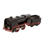 MÄRKLIN Dampflok R 66/12910, Spur 0, 1938-1955, mattschwarz lack., 2-achsig, gr. Windleitbleche,