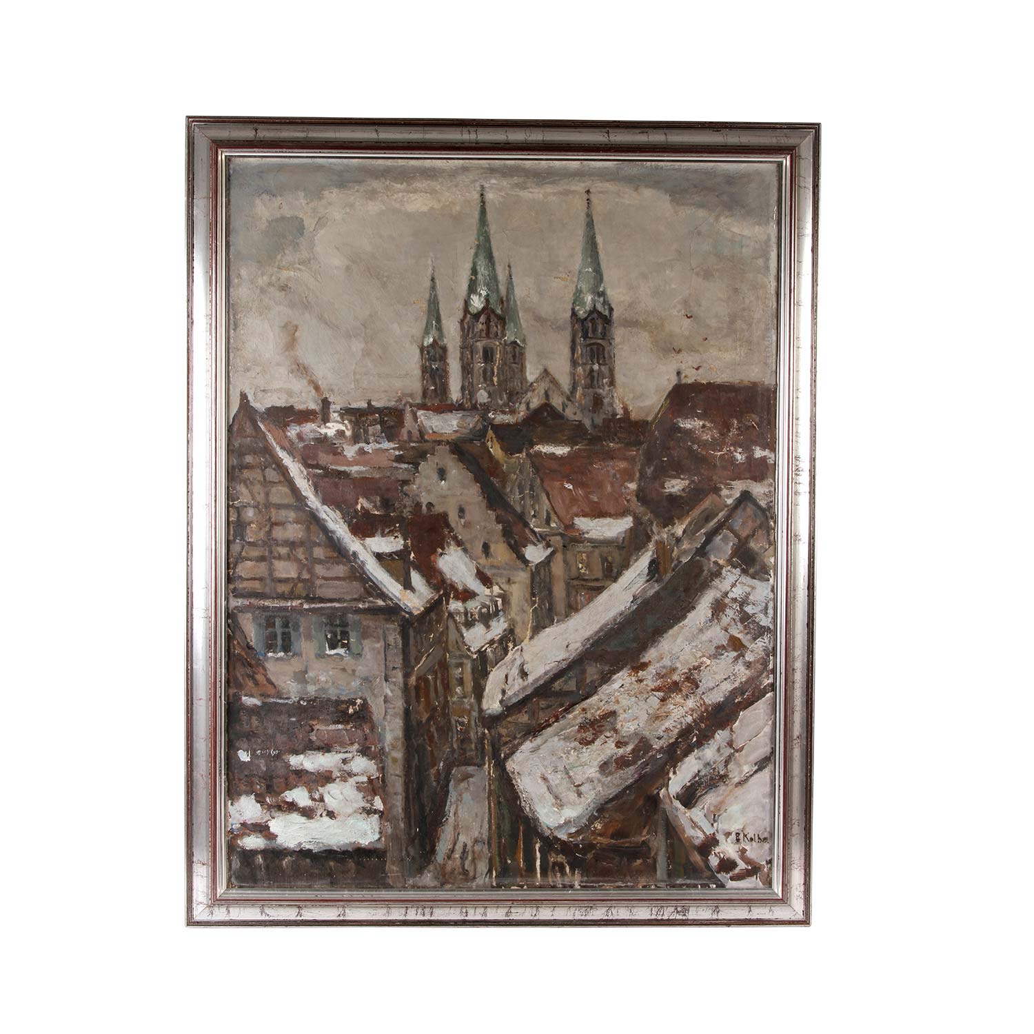 KOLBE, ERNST (Marienwerder 1876-1945 Rathenow), "Bamberg im Winter", Blick auf die Altstadt mit - Image 2 of 4