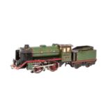 MÄRKLIN Dampflok R 66/12920 mit Tender R 929/0, Spur 0, 1931-33, Blech, 20 Volt, grasgrün/schwarz