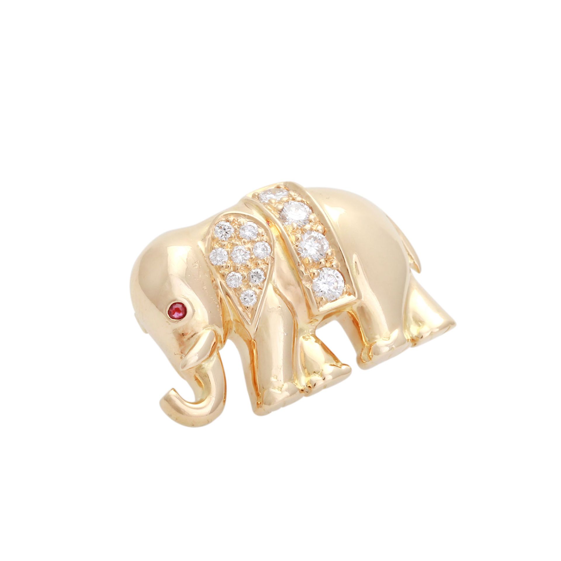 Kettenverkürzer "Elefant" mit Brillanten, Gewicht 10g Legierung 585/000 - Image 2 of 4