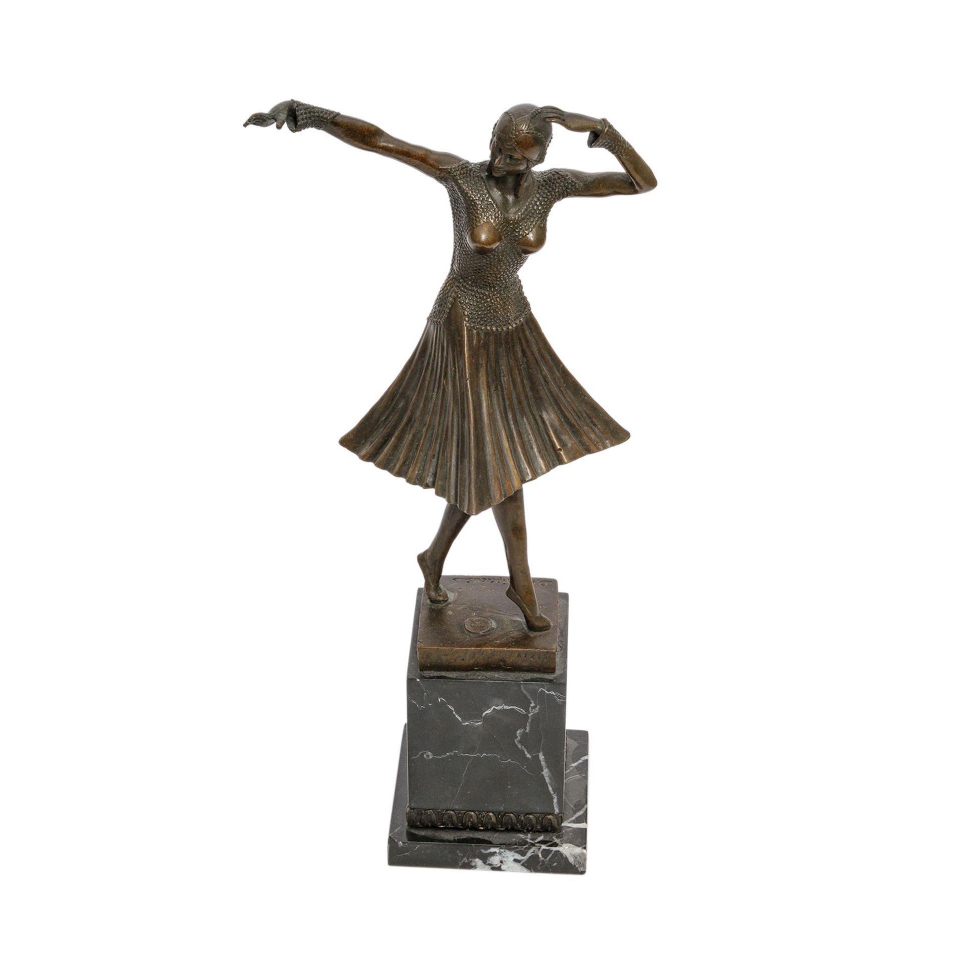 Nach CHIPARUS, Demetre Haralamb (1886-1947) 'Tänzerin', 20. Jhd. Bronze einer stehenden Tänzerin