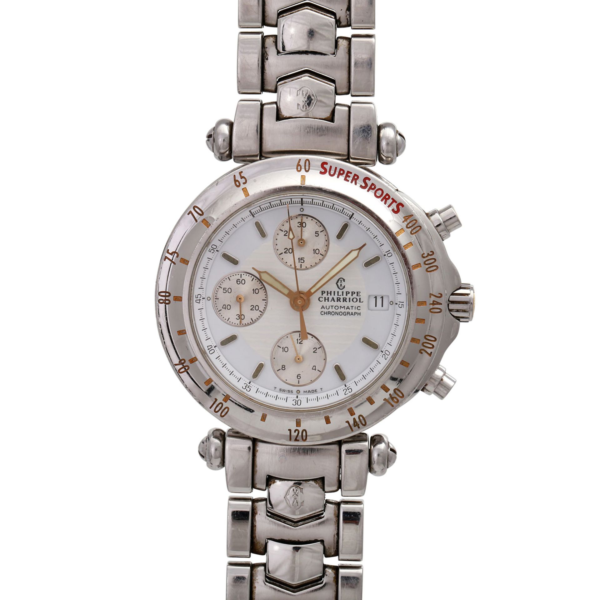 PHILIPPE CHARRIOL Chronograph Herrenuhr, Ref. 060.97.1985, Edelstahl. Automatic-Werk, Cal. ETA 7750.