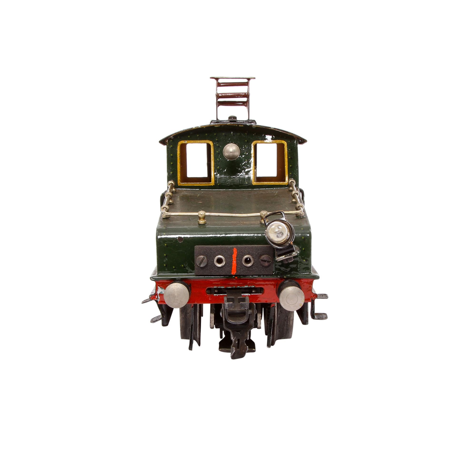 MÄRKLIN 20 Volt-Vollbahnlok V 66/13021, Spur 1, 1933, grün/schwarz lack., vor- u. rückwärtsfahrend - Image 5 of 8