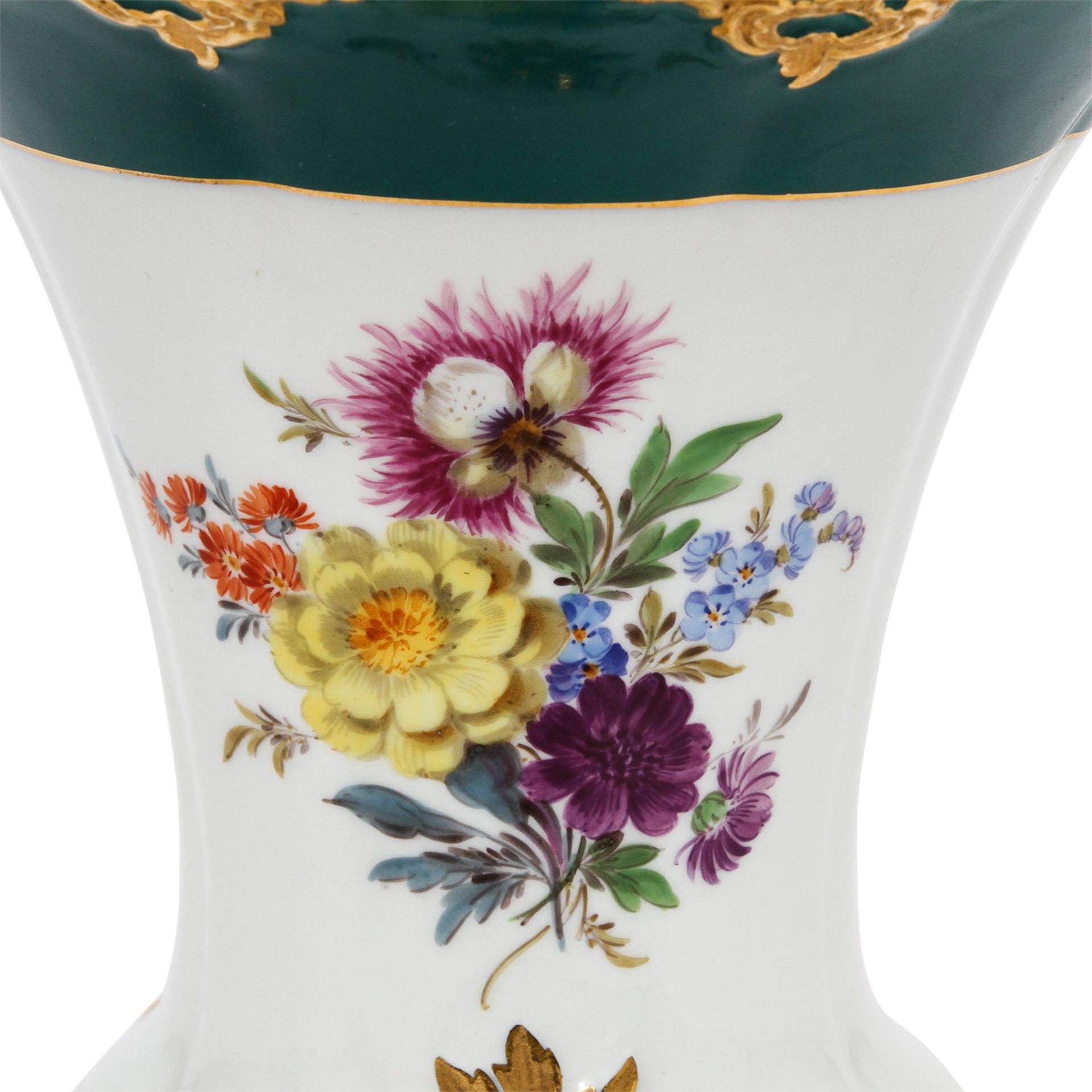 MEISSEN Prunkvase "B-Form", Pfeifferzeit 1924-1934. Kratervase auf verschraubtem Rundfuß, Vorder- - Image 4 of 7