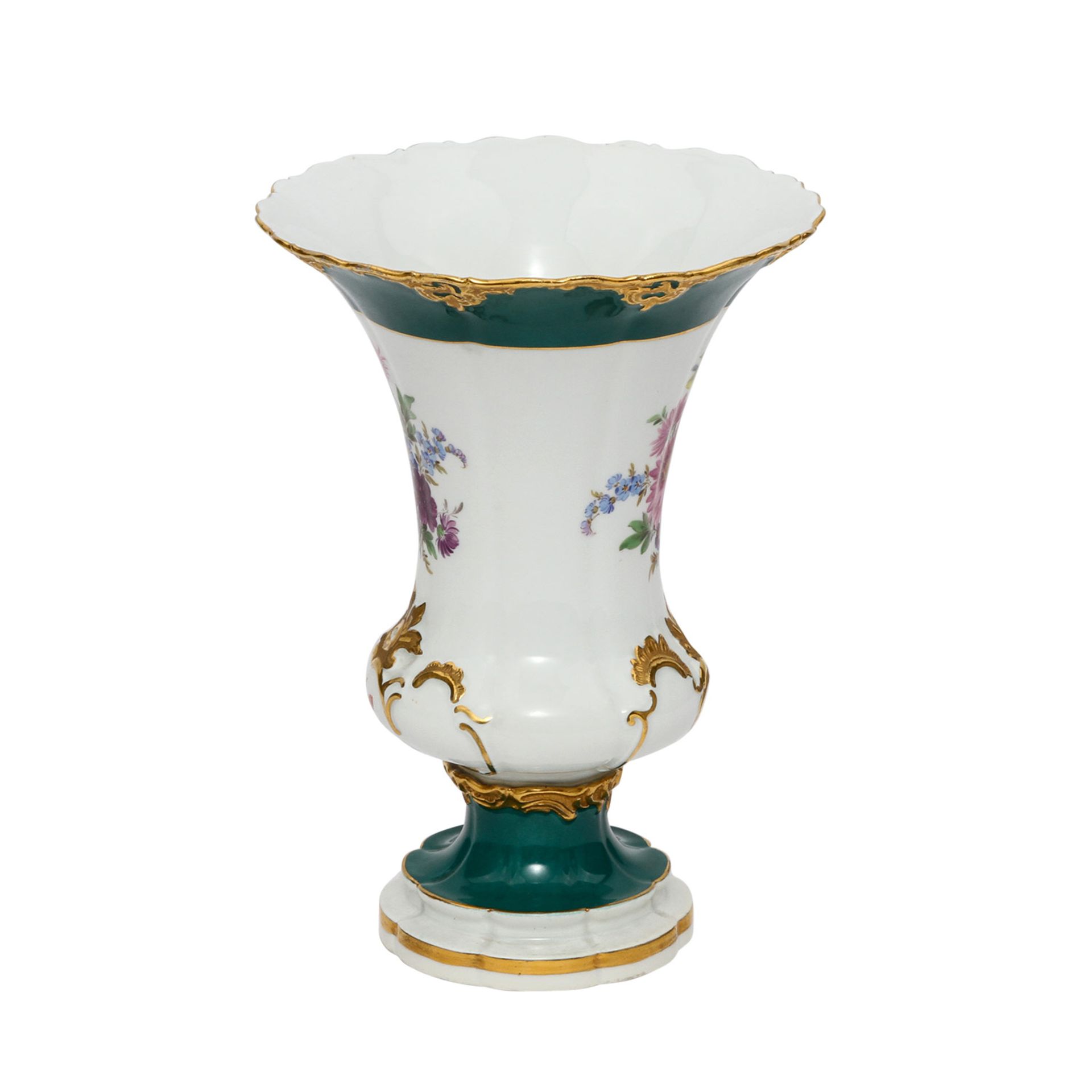 MEISSEN Prunkvase "B-Form", Pfeifferzeit 1924-1934. Kratervase auf verschraubtem Rundfuß, Vorder- - Image 2 of 7