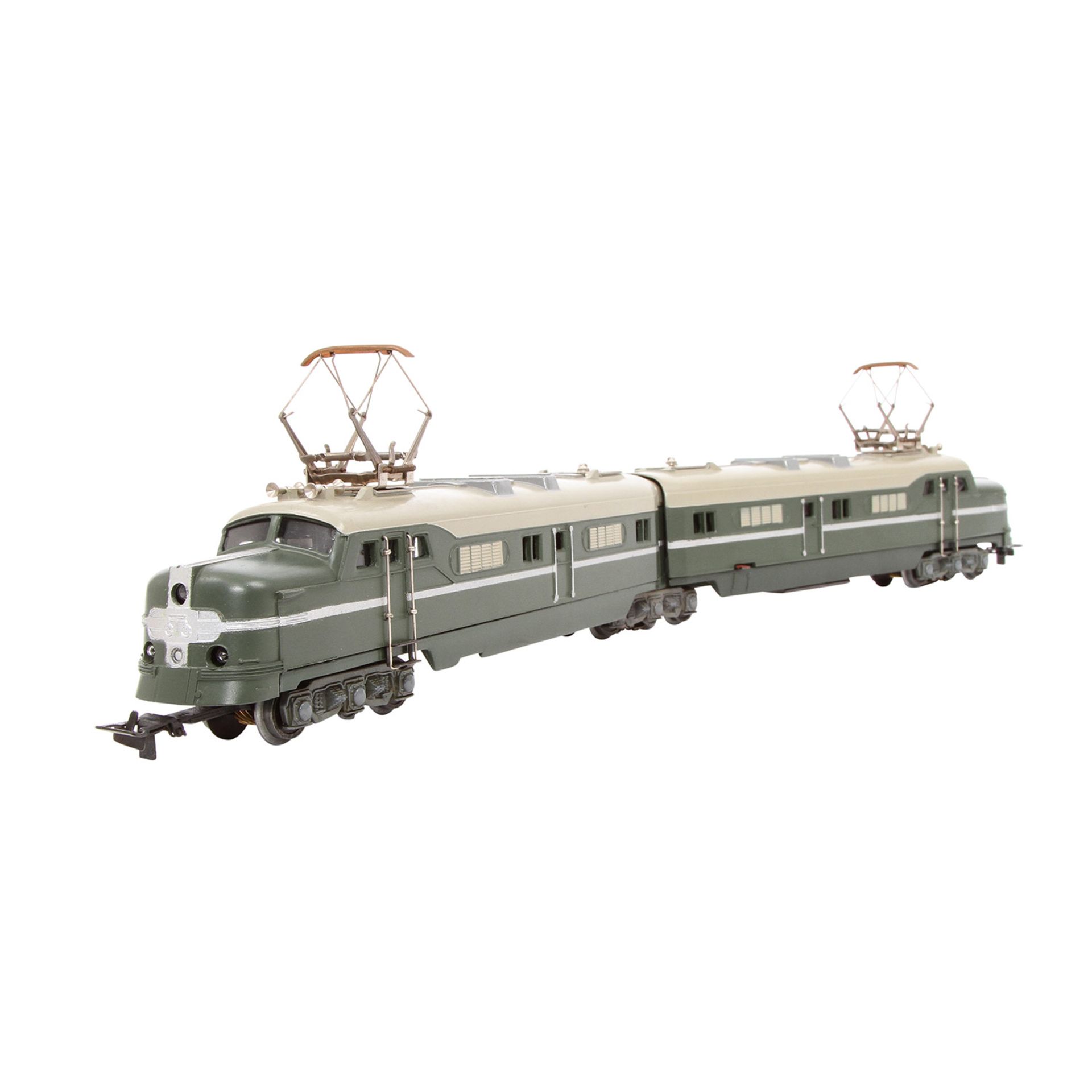 MÄRKLIN Doppellokomotive DL 800, Spur H0, 1952-1954, Guss, olivgrün, graues Dach, beidseitig 3 - Image 8 of 9