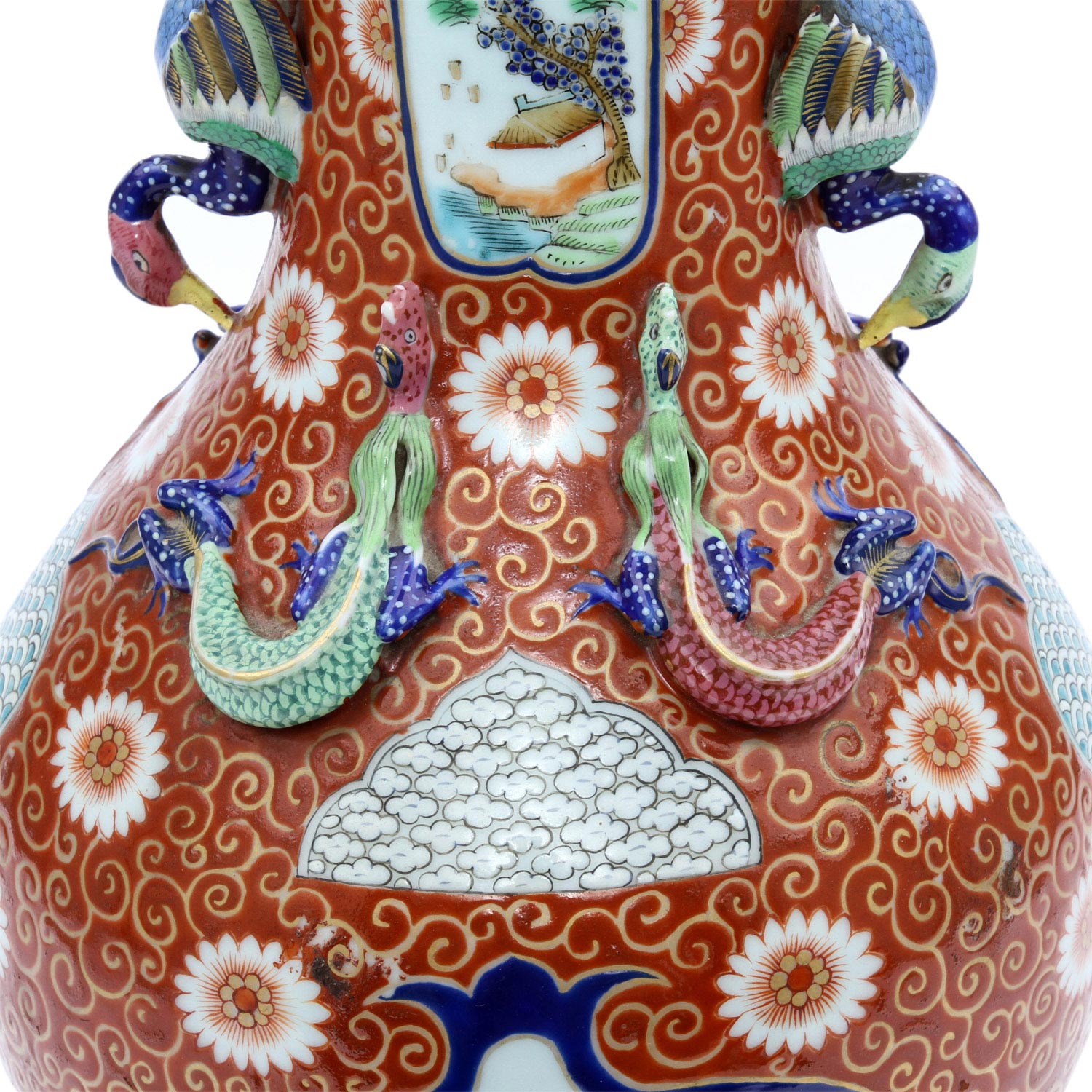 Außergewöhnliche Vase. CHINA, um 1900 balusterförmig mit zwei seitlichen Handhaben in Form von - Image 6 of 7