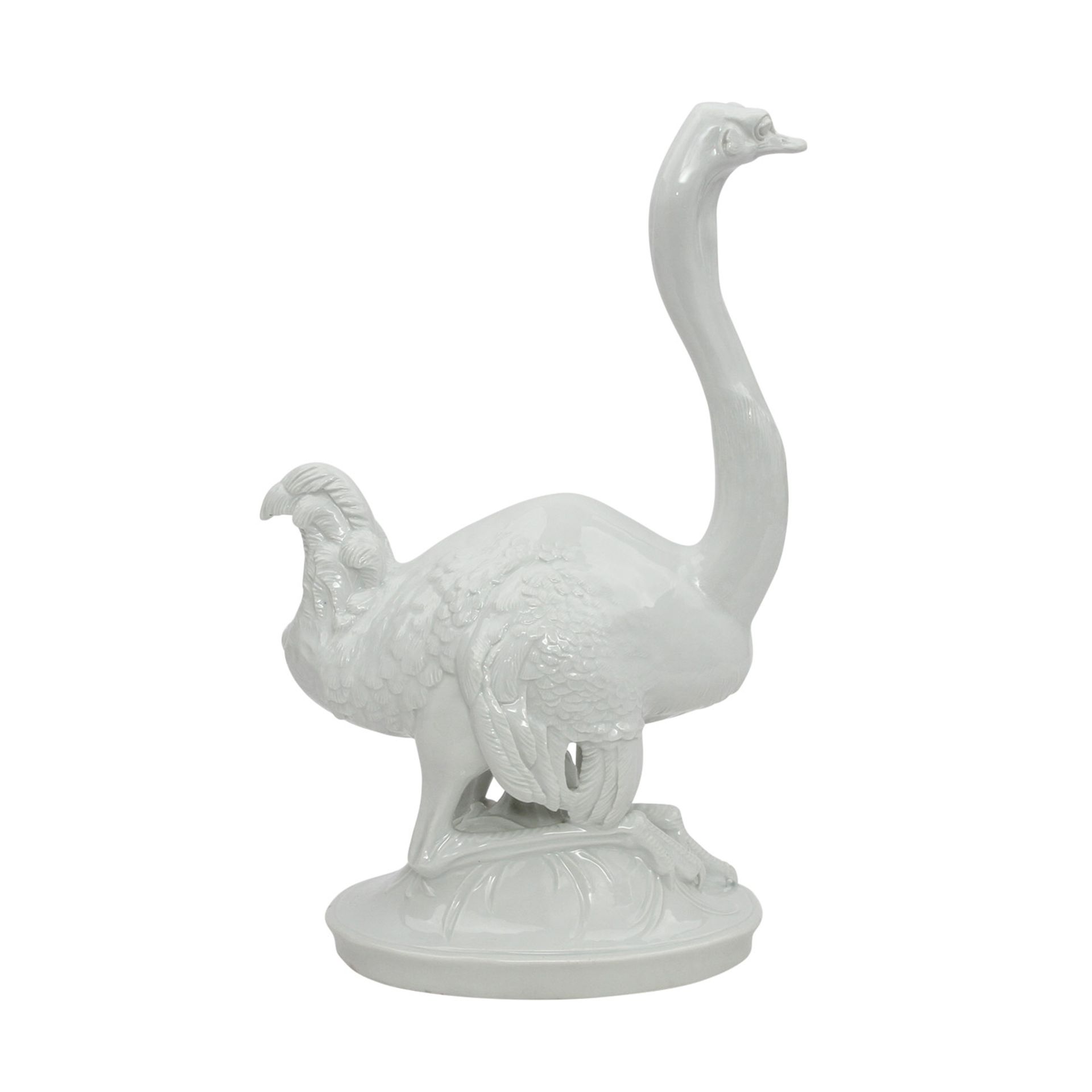 MEISSEN große Tierfigur "Strauß", Pfeifferzeit 1924-1934 Entwurf Paul Walther 1927, Weißporzellan, - Image 3 of 9