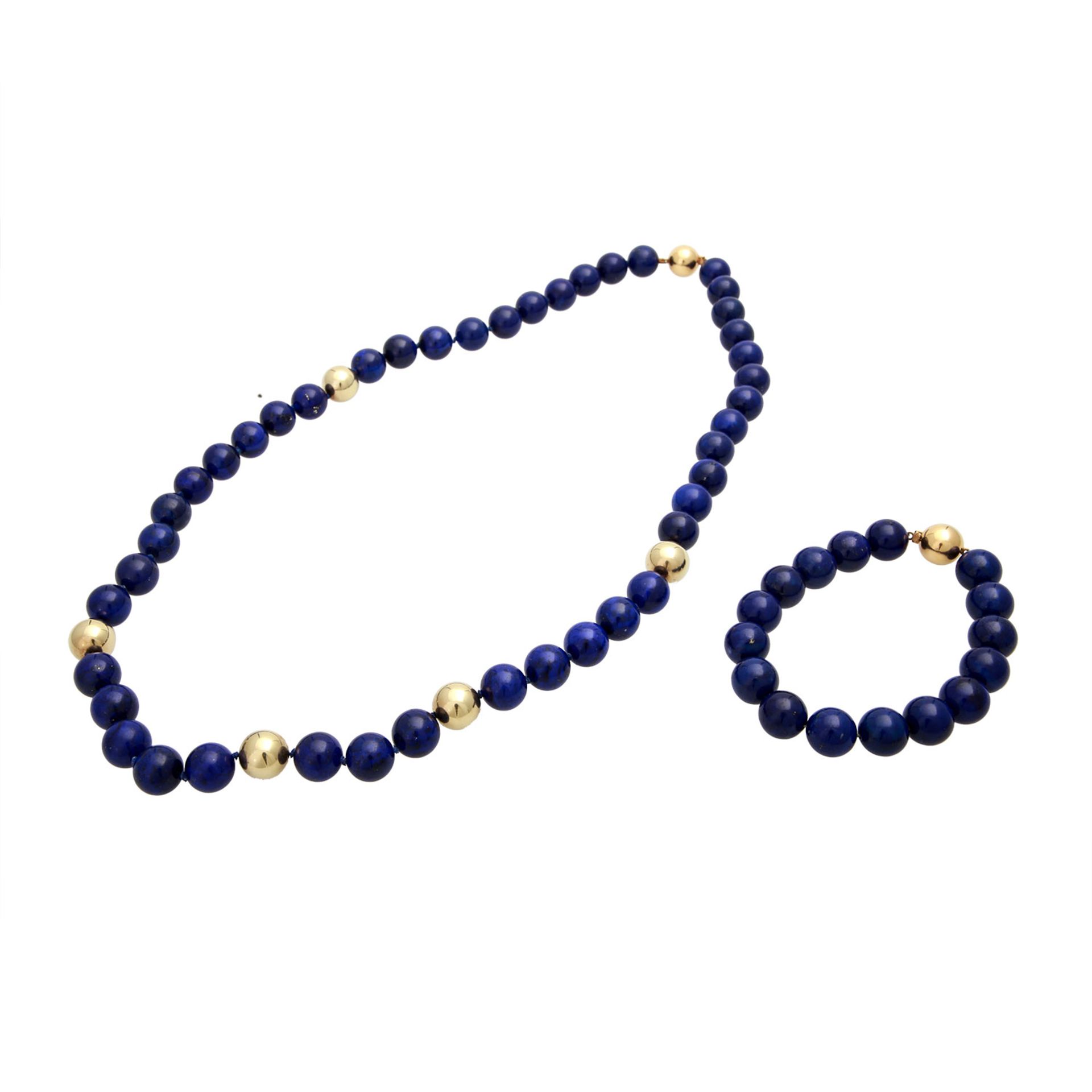 Set Kette und Armband aus Lapislazuli, tiefblaue Kugeln, feine Qualität, KP: 1.320 €, Durchmesser