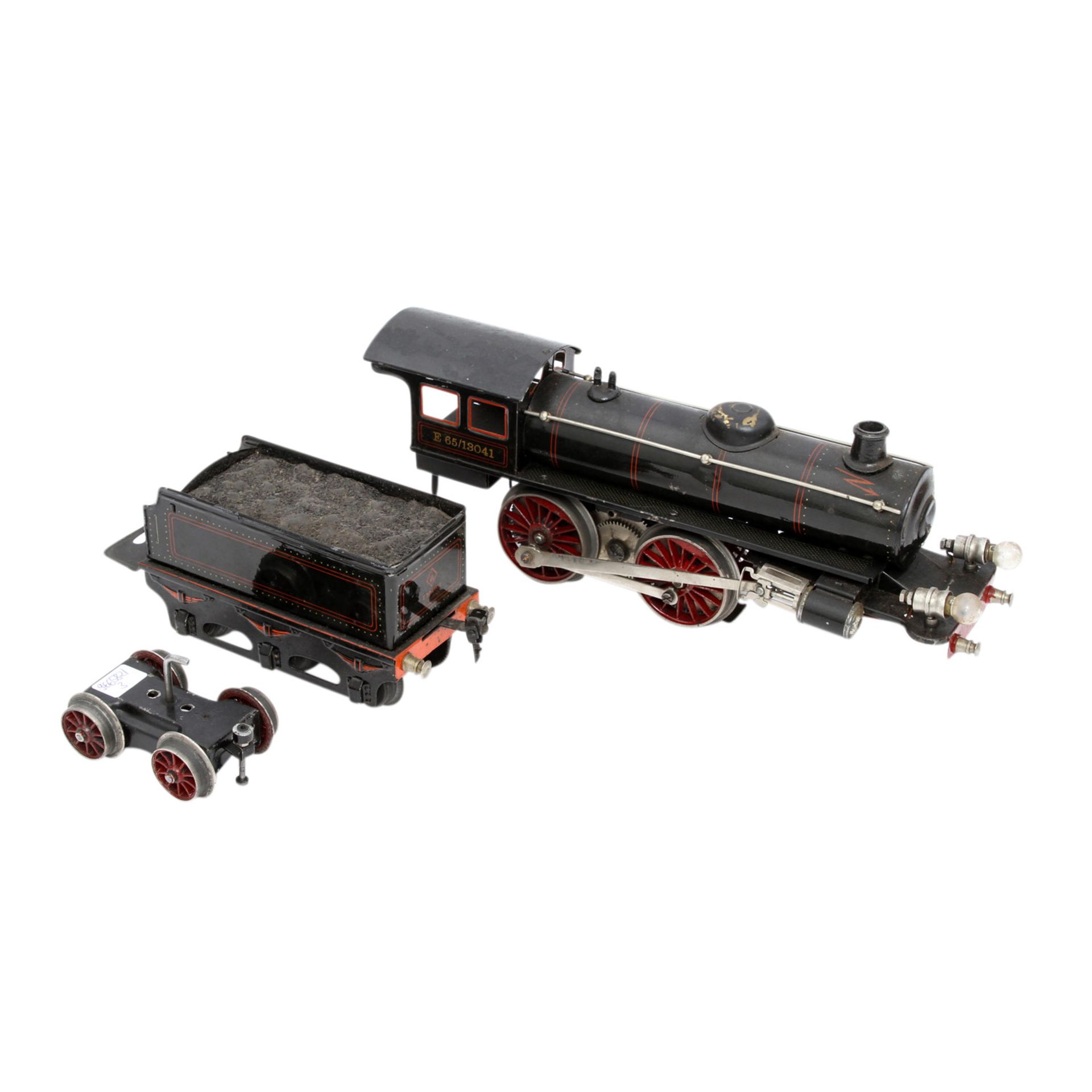 MÄRKLIN 20 Volt-Dampflok E 65/13041, Spur 1, 1926-1931, schwarz lithogr., vor- u. rückwärtsfahrend