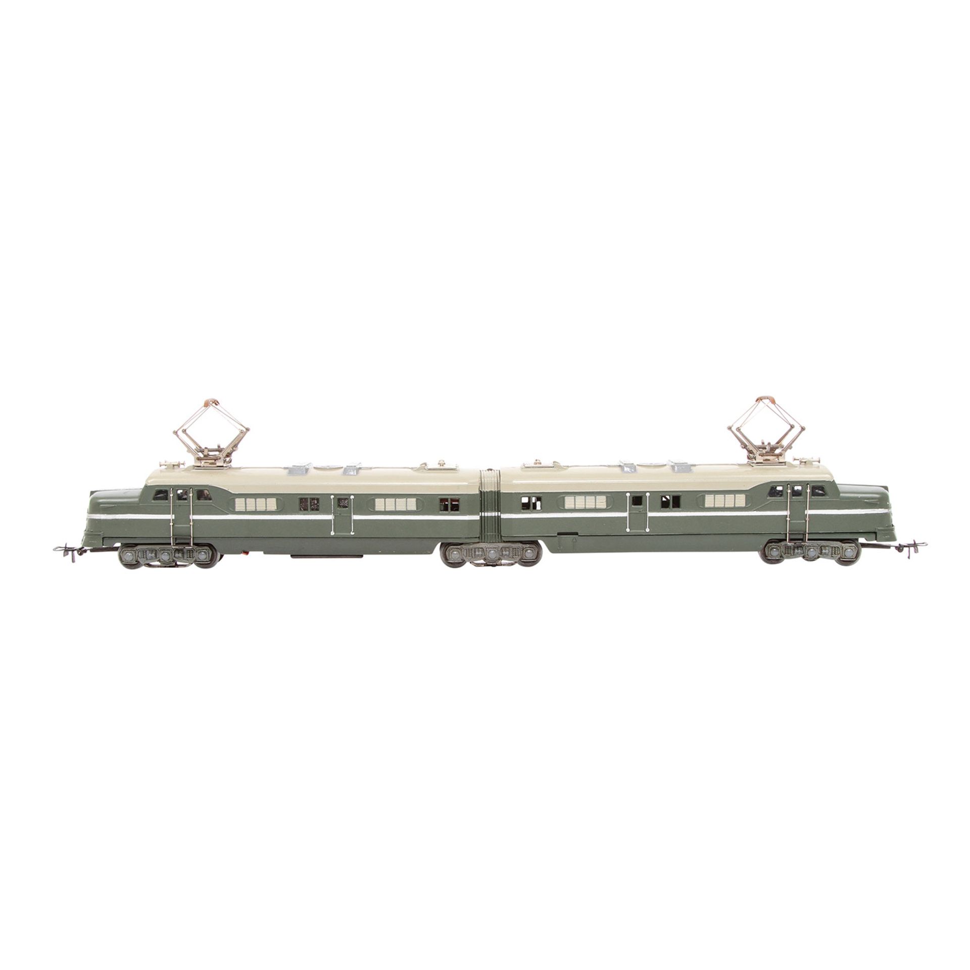 MÄRKLIN Doppellokomotive DL 800, Spur H0, 1952-1954, Guss, olivgrün, graues Dach, beidseitig 3 - Image 5 of 9