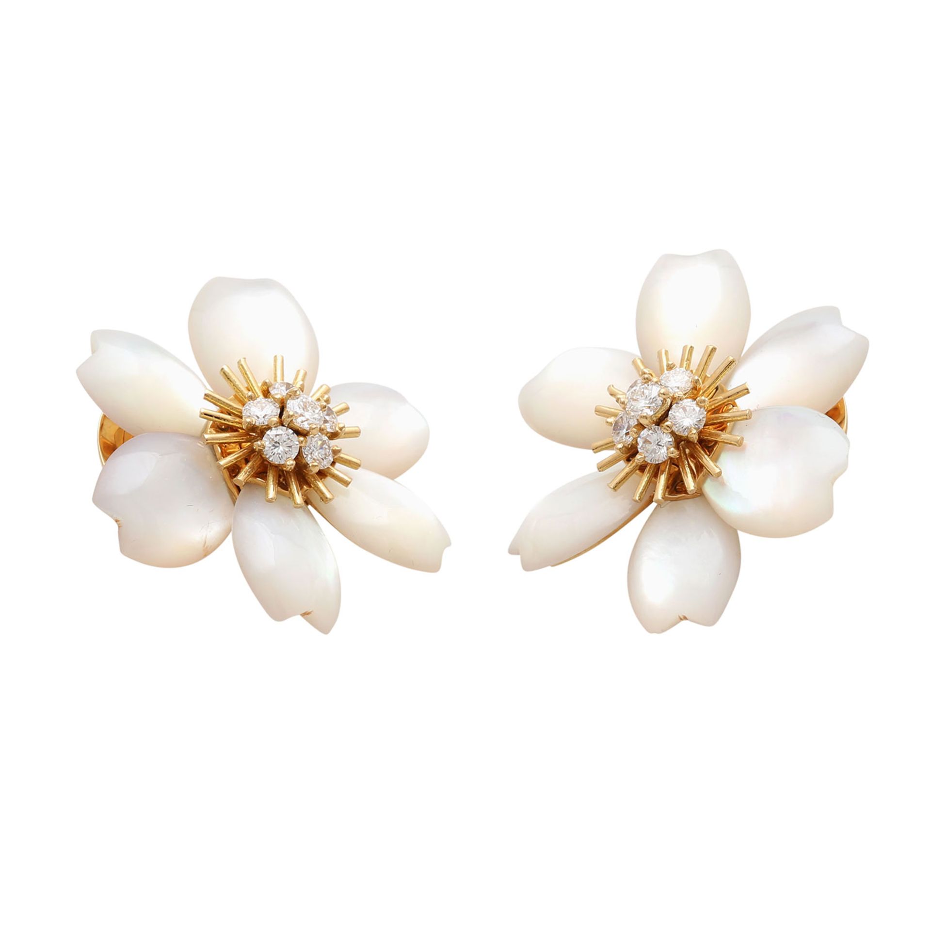 VAN CLEEF & ARPELS Ohrstecker "Rose de Noël" Umarbeitung aus ursprünglichen Ohrclips, mit - Image 2 of 4