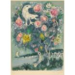 NACH MARC CHAGALL, "Engelsbucht mit Rosenstrauß", Original-Farblithographie von Charles Sorlier nach