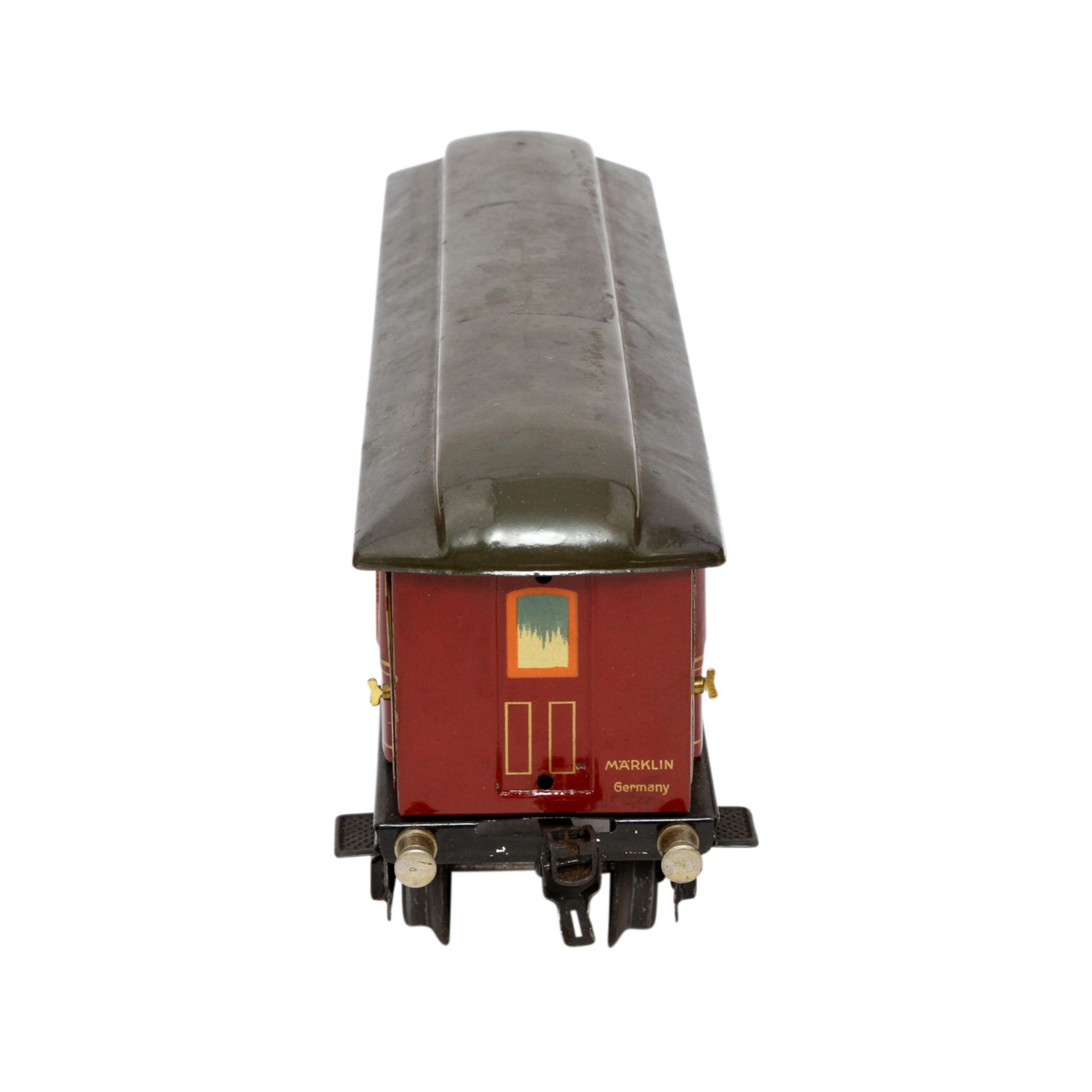 MÄRKLIN Mitropa-Speisewagen 1888 Sp, Spur 1, 1929-1937, Blech, rot lithogr., 4-achsig, 4 Angeltüren, - Image 5 of 7