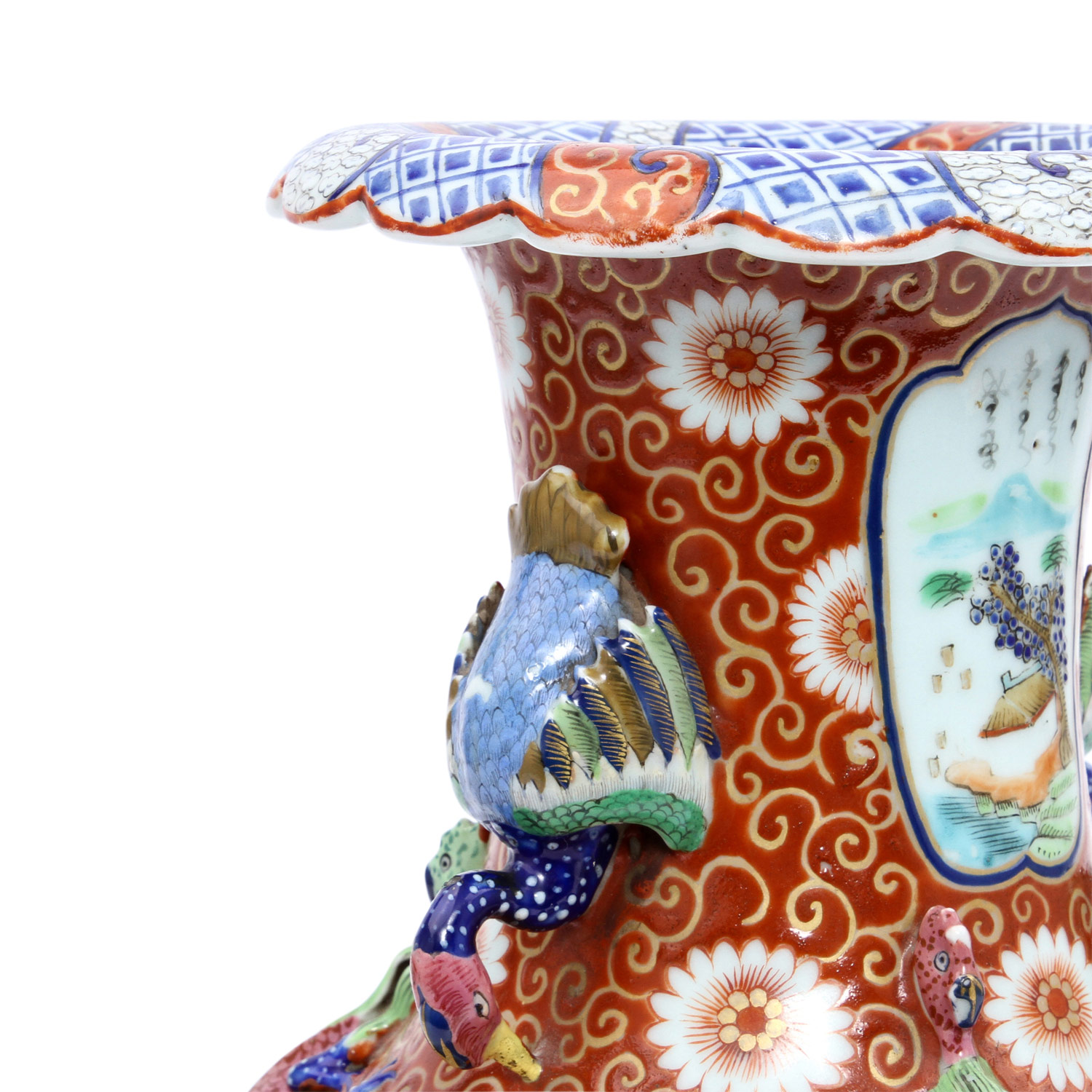 Außergewöhnliche Vase. CHINA, um 1900 balusterförmig mit zwei seitlichen Handhaben in Form von - Image 5 of 7