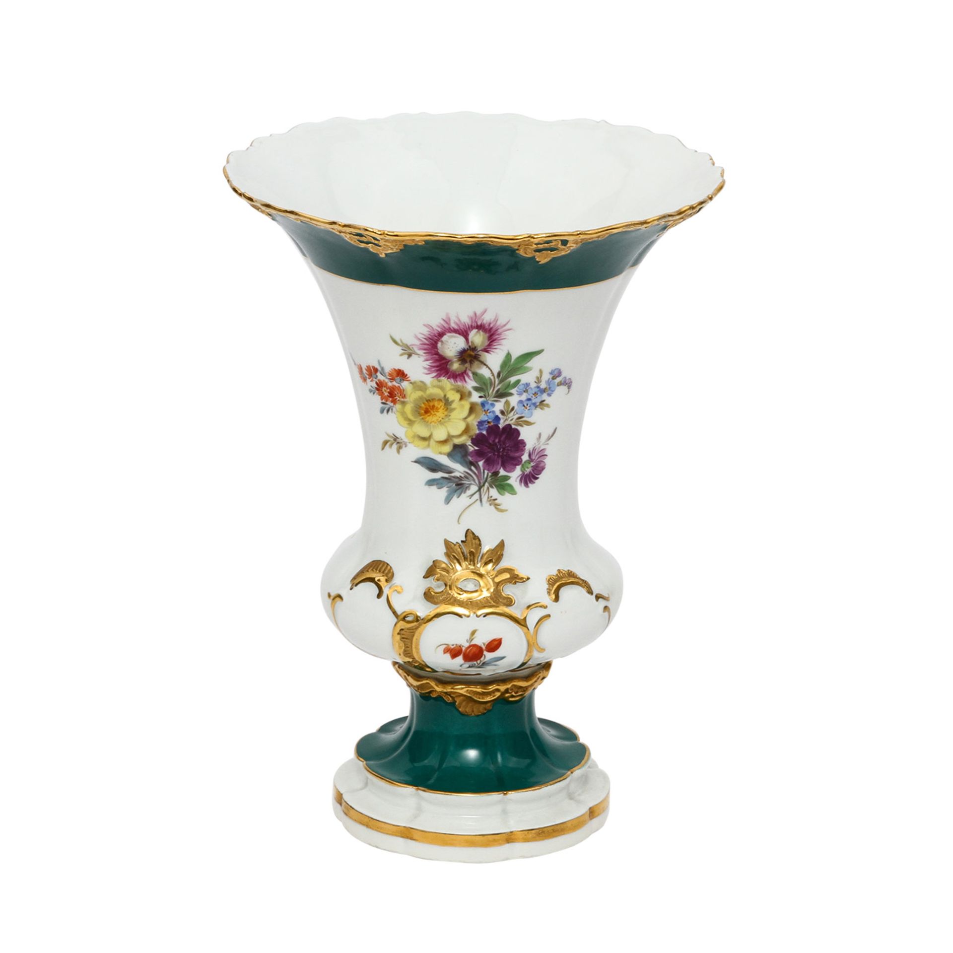 MEISSEN Prunkvase "B-Form", Pfeifferzeit 1924-1934. Kratervase auf verschraubtem Rundfuß, Vorder- - Image 3 of 7