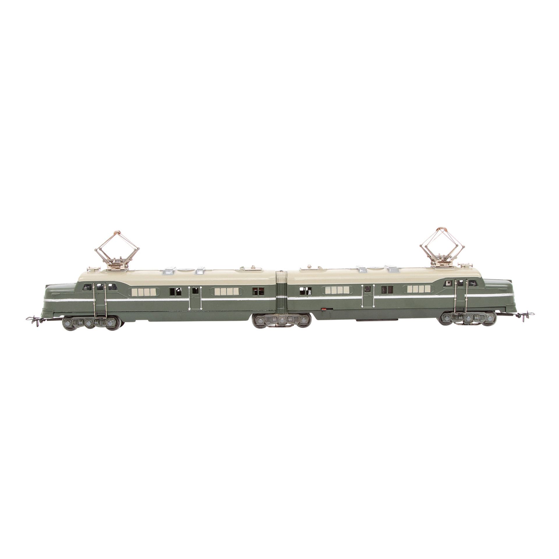 MÄRKLIN Doppellokomotive DL 800, Spur H0, 1952-1954, Guss, olivgrün, graues Dach, beidseitig 3 - Image 2 of 9