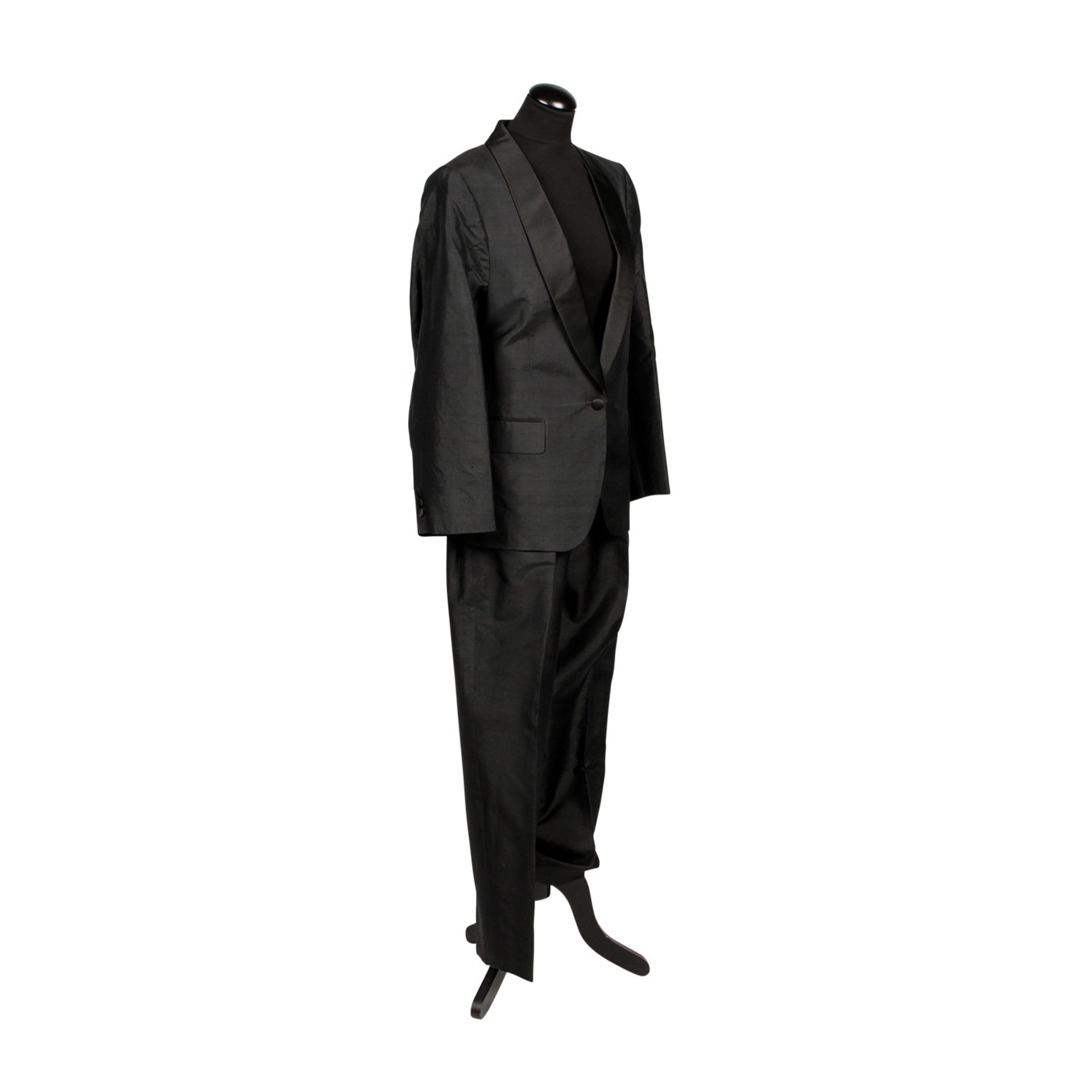 HARRYSON'S Vintage Anzug aus dem Privatbesitz von Doris Haug, 20.Jh.Schwarzer Blazer mit breitem - Image 2 of 4