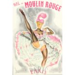 Plakat zur Show "BAL DU MOULIN ROUGE", 1930er Jahre, Entwurf PIERRE OKLEY,Offset, Edit. Pub. C. M.