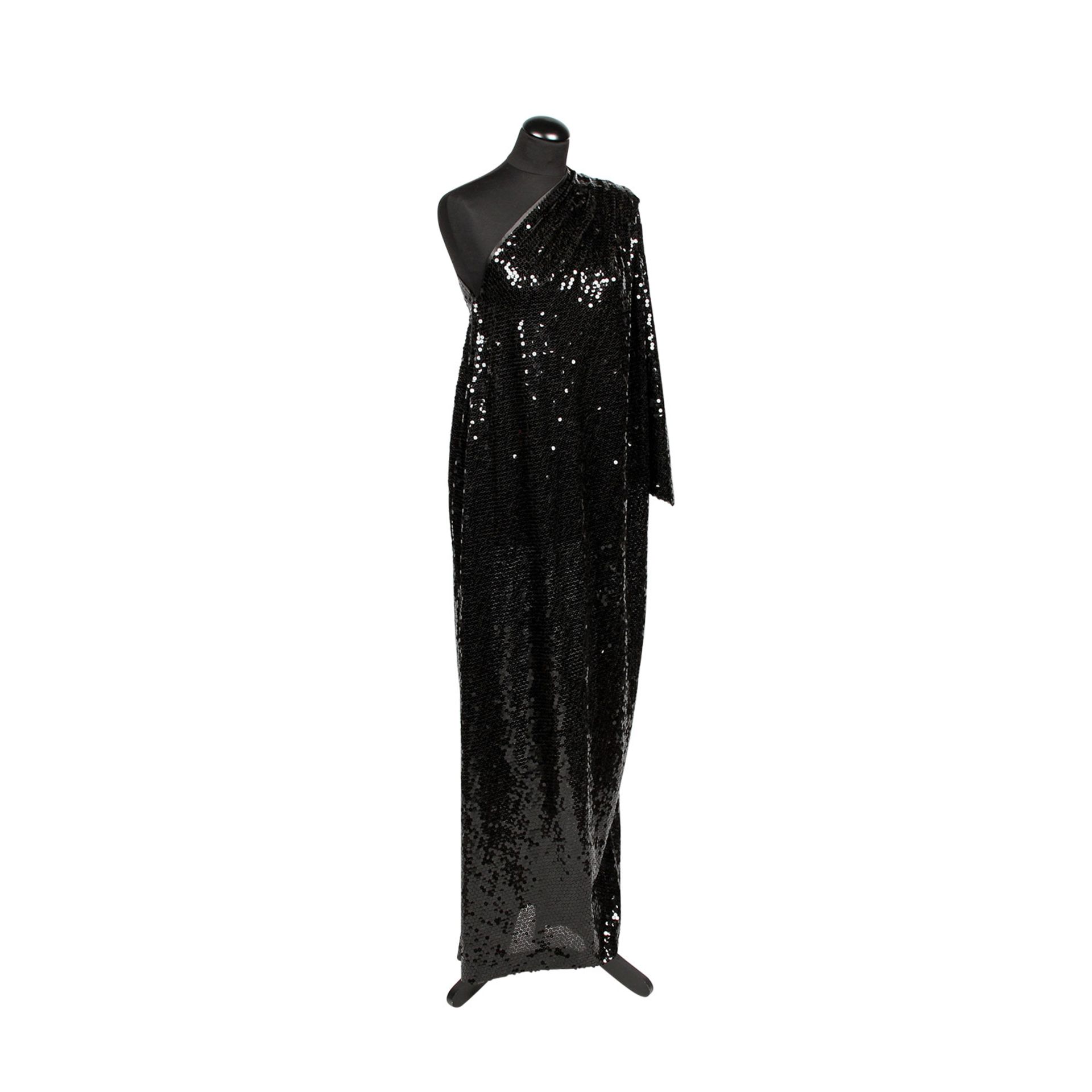 Vintage Abendkleid aus dem Privatbesitz von Doris Haug, 1970er JahreBodenlanges One-Shoulder - Image 2 of 4