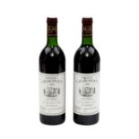 2 Flaschen CHÂTEAU LACHESNAYE 1988Bordeaux, Frankreich, Rebsorte: Bordeaux, 12% Vol., 750 ml,