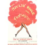 Plakat zur Show "BAL DU MOULIN ROUGE - FANTASTIC", Paris, 1970, Entwurf RENÉ GRUAU,Offset, Ed. G.