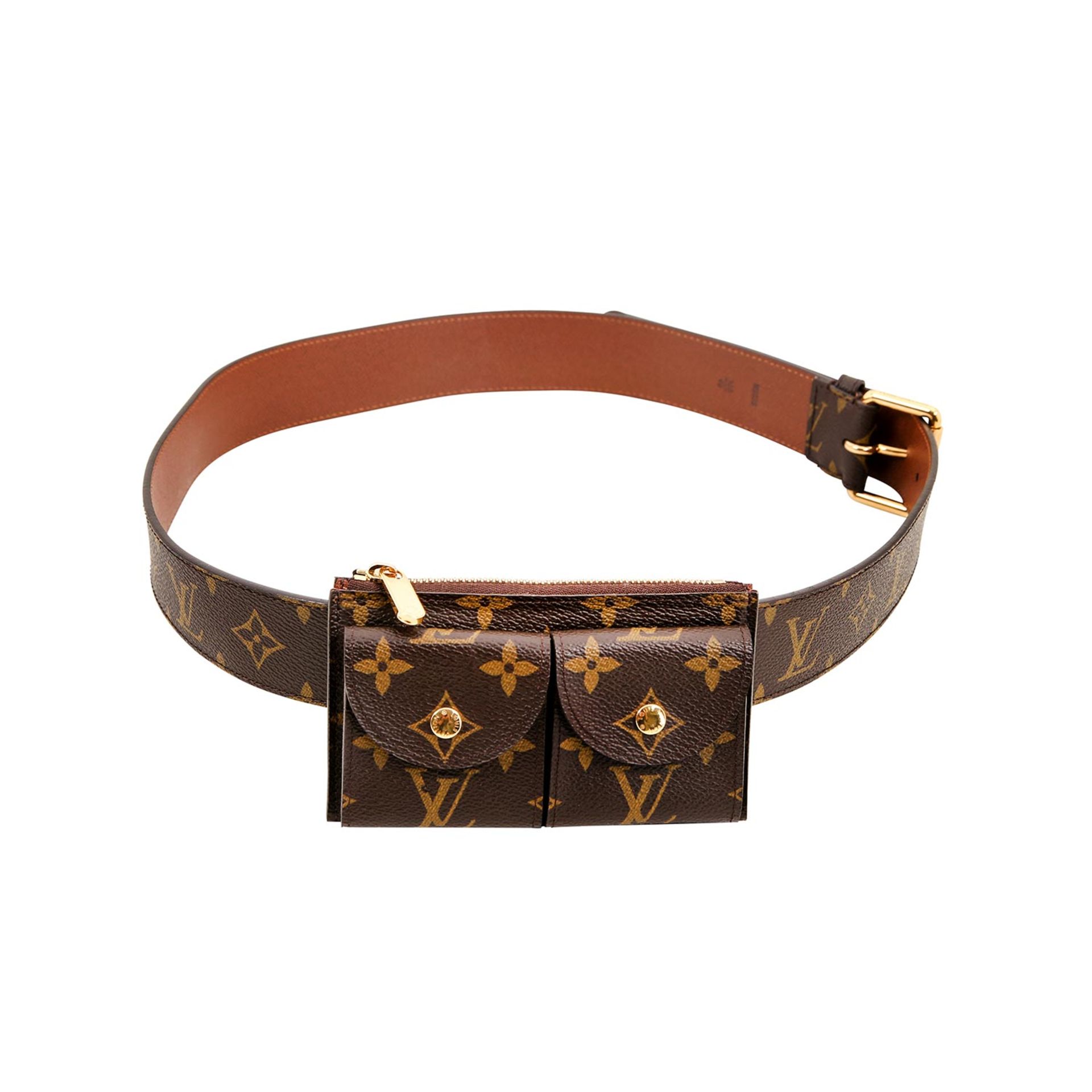 LOUIS VUITTON Gürtel mit Tasche "POCHETTE DUO", Koll. 2011.NP. ca.: 600,-€. Monogram Canvas Serie. - Image 2 of 4