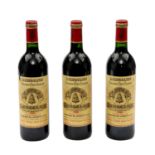 3 Flaschen CHÂTEAU L'ANGELUS St. Emilion Grand Cru 1988Bordeaux, Frankreich, Rebsorte: Bordeaux,