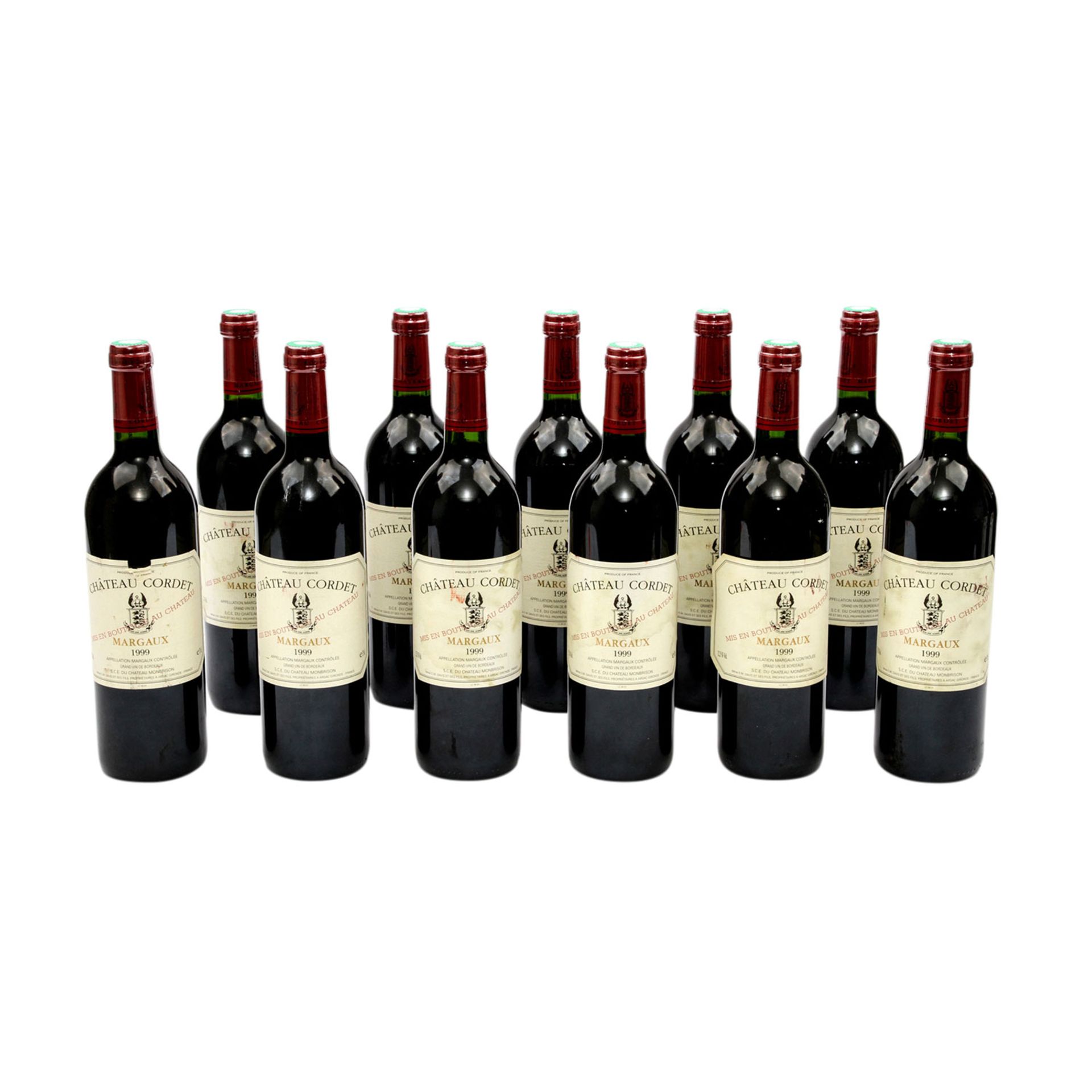 11 Flaschen CHATEAU CORDET MARGAUX 1999Margaux, Frankreich, Rebsorte: Bordeaux, 12,5% Vol., 750