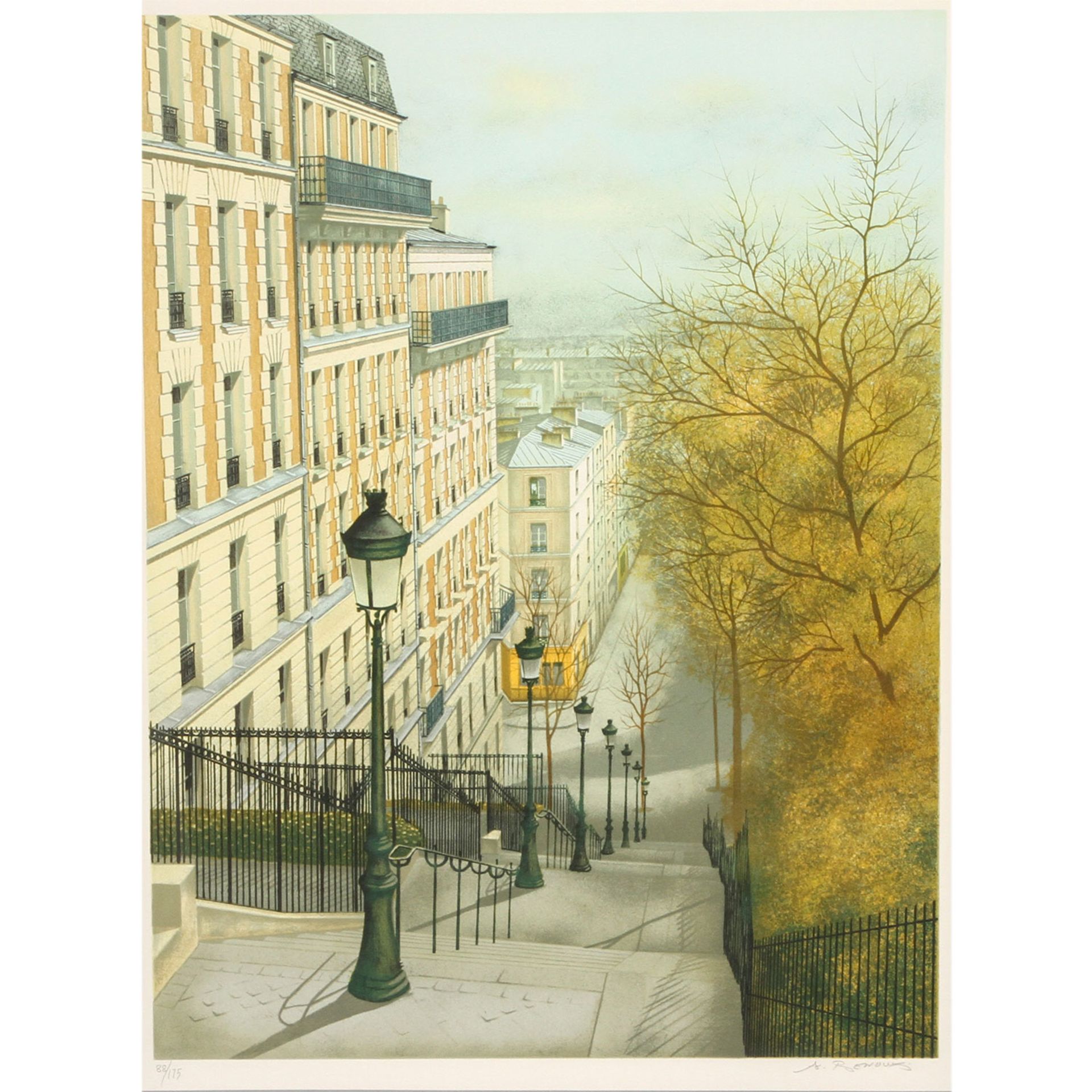 RENOUX, ANDRÉ (Oran 1939-2002 Paris, französ. Künstler), "Paris, die Rue Maurice Utrillo im
