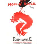 Plakat zur Show "BAL DU MOULIN ROUGE - FORMIDABLE", Paris 1988, Entwurf RENÈ GRUAU,Offset, HxB: