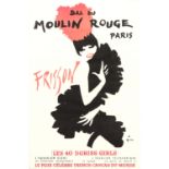 Plakat zur Show "BAL DU MOULIN ROUGE - FRISSON", Moulin Rouge Paris, 1965, Entwurf RENÈ GRUAU,