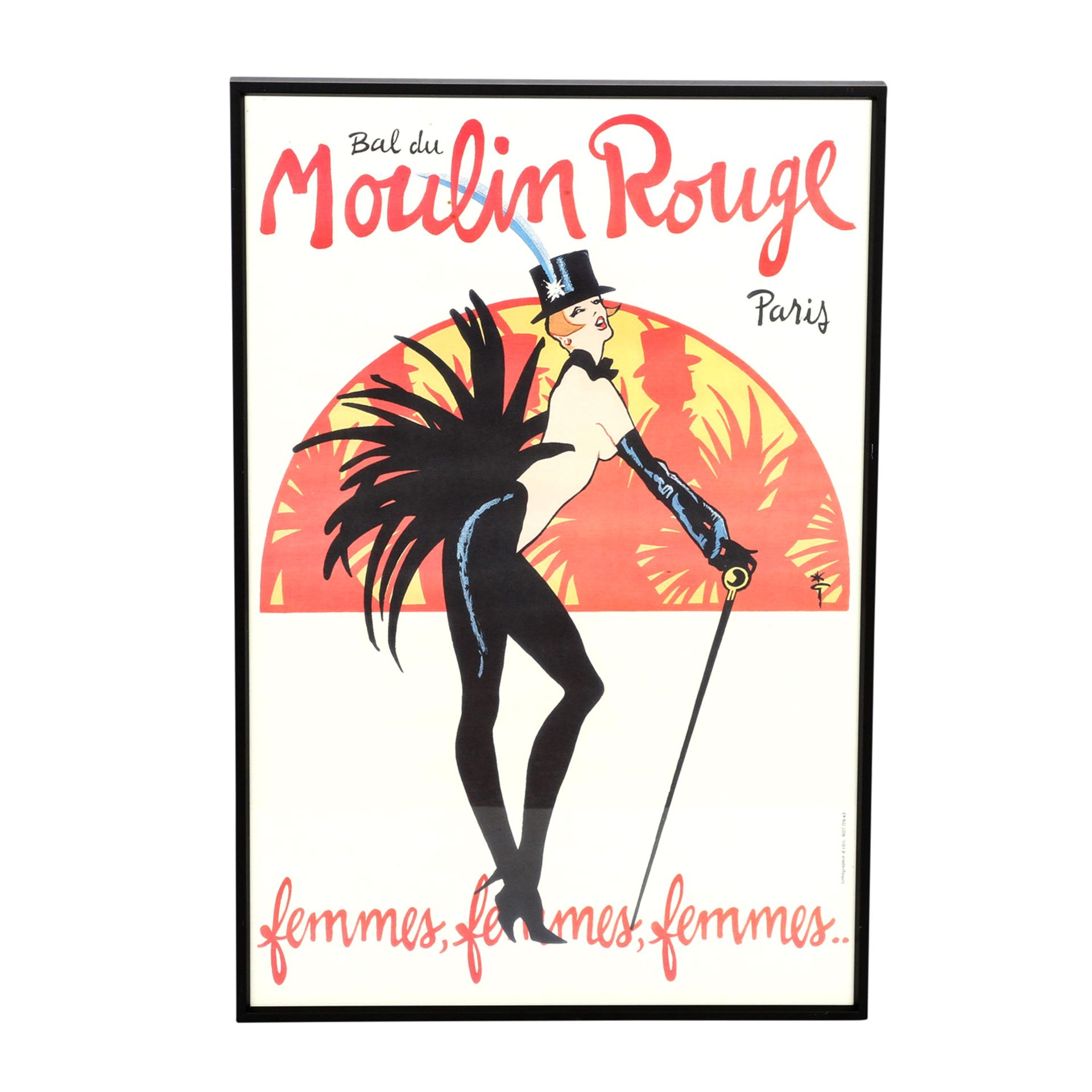 Plakat zur Show "BAL DU MOULIN ROUGE - FEMMES, FEMMES, FEMMES", Paris 1983, Entwurf RENÉ GRUAU, - Image 2 of 4