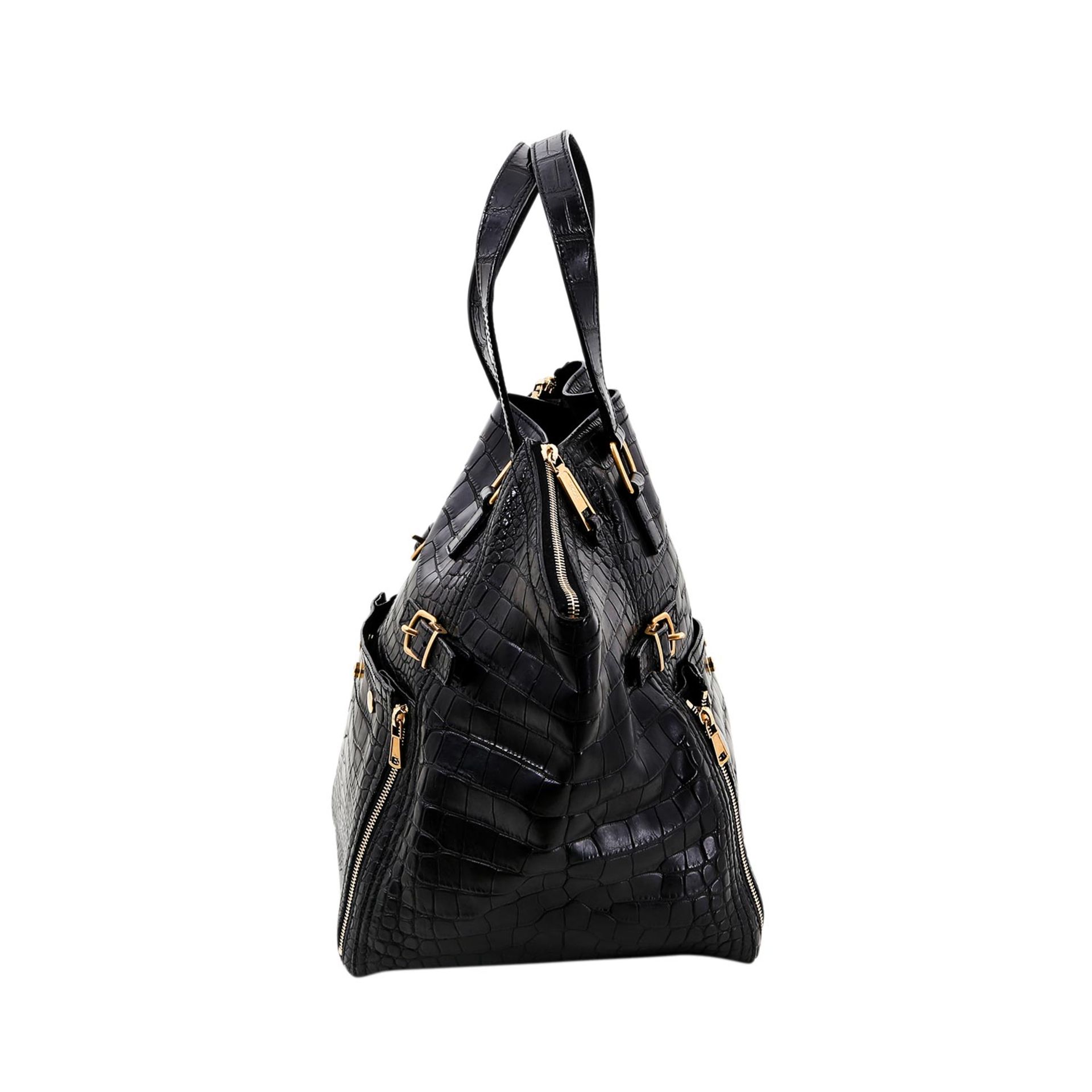 YVES SAINT LAURENT Shopper "DOWNTOWN KROKO", Koll. 2008.KP. ca.: 25.500,-€. Schwarzes Alligator - Image 3 of 7