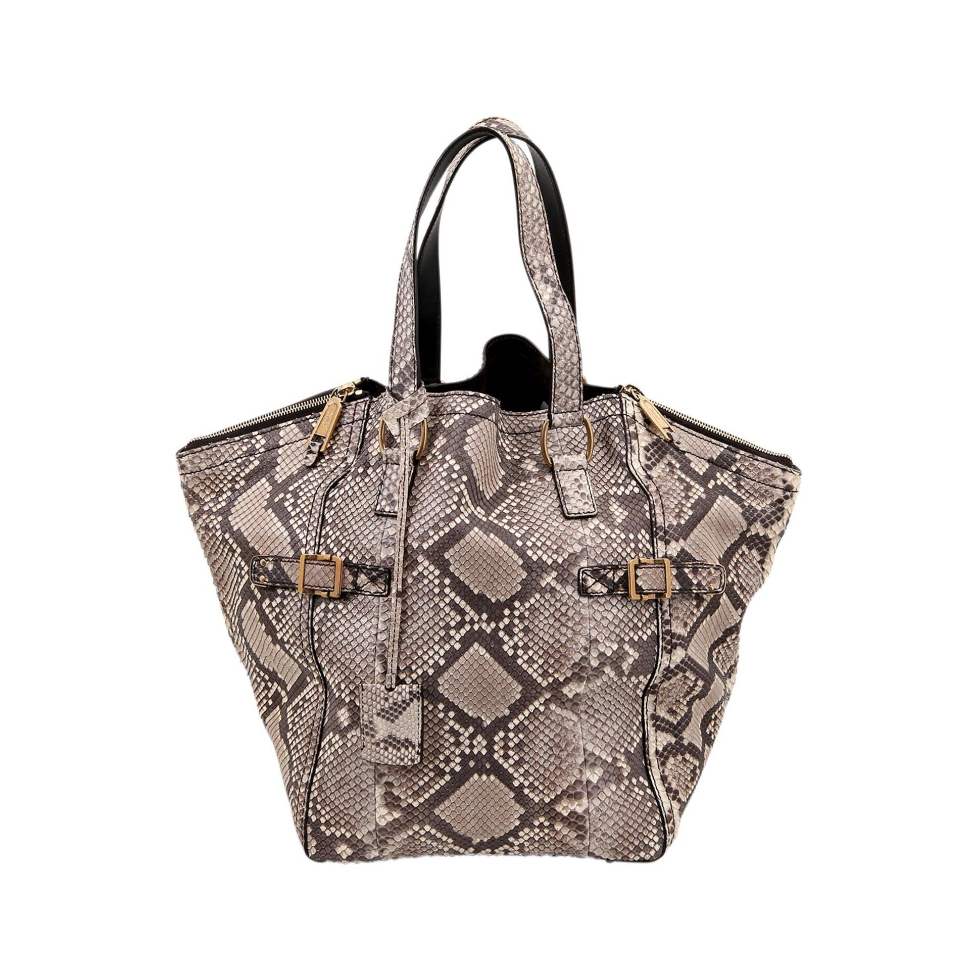 YVES SAINT LAURENT Henkeltasche "DOWNTOWN PYTHON", Koll. 2008.KP. ca.: 2.800,-€. Pythonhaut in