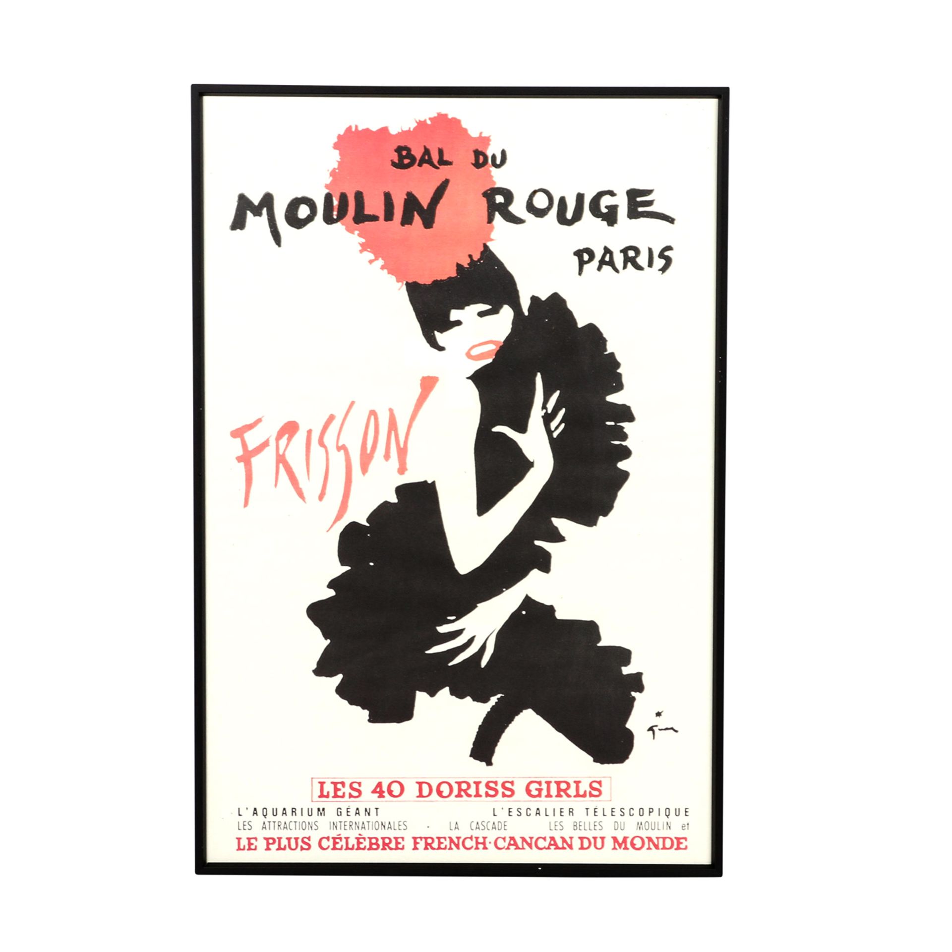 Plakat zur Show "BAL DU MOULIN ROUGE - FRISSON", Moulin Rouge Paris, 1965, Entwurf RENÈ GRUAU, - Image 2 of 4