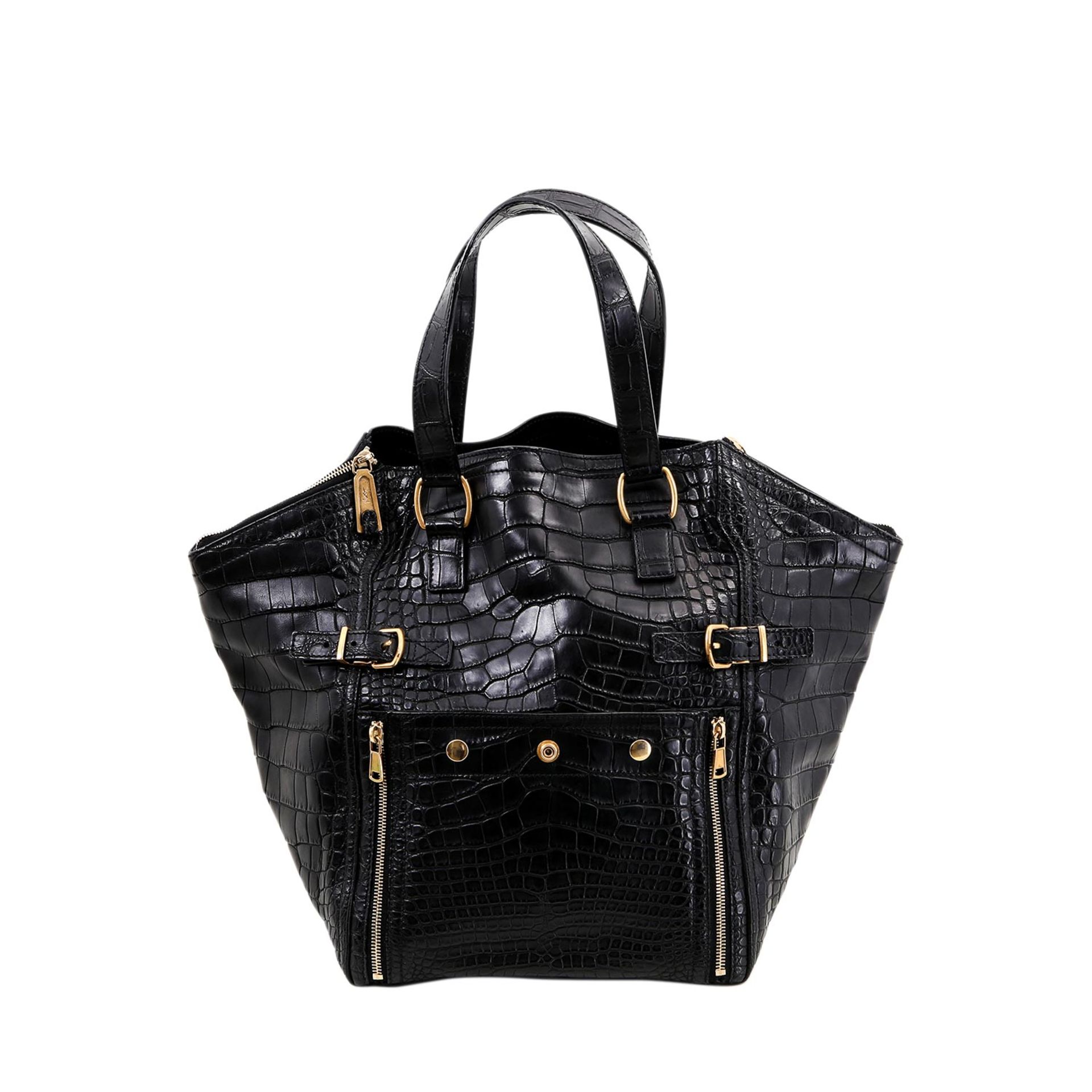 YVES SAINT LAURENT Shopper "DOWNTOWN KROKO", Koll. 2008.KP. ca.: 25.500,-€. Schwarzes Alligator - Image 4 of 7