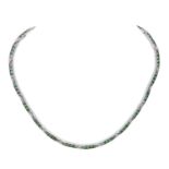 PELLEGRINO Monaco, Collier mit Tsavoriten und Brillantendavon 88 Tsavorite zus. ca. 10 ct, in