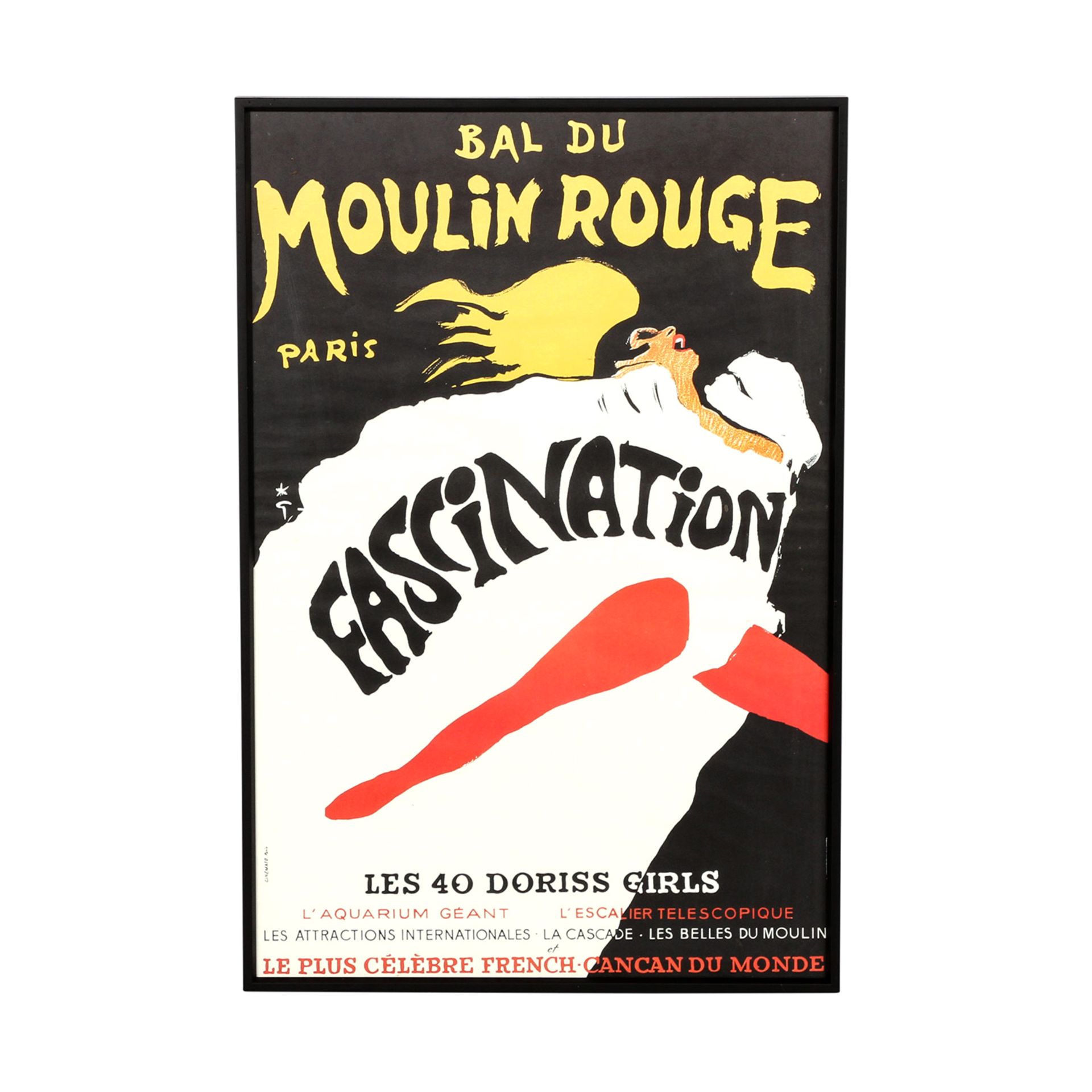 Plakat zur Show "BAL DU MOULIN ROUGE - FASCINATION", Paris, 1967, Entwurf RENÉ GRUAU,Offset, Edition - Image 2 of 5