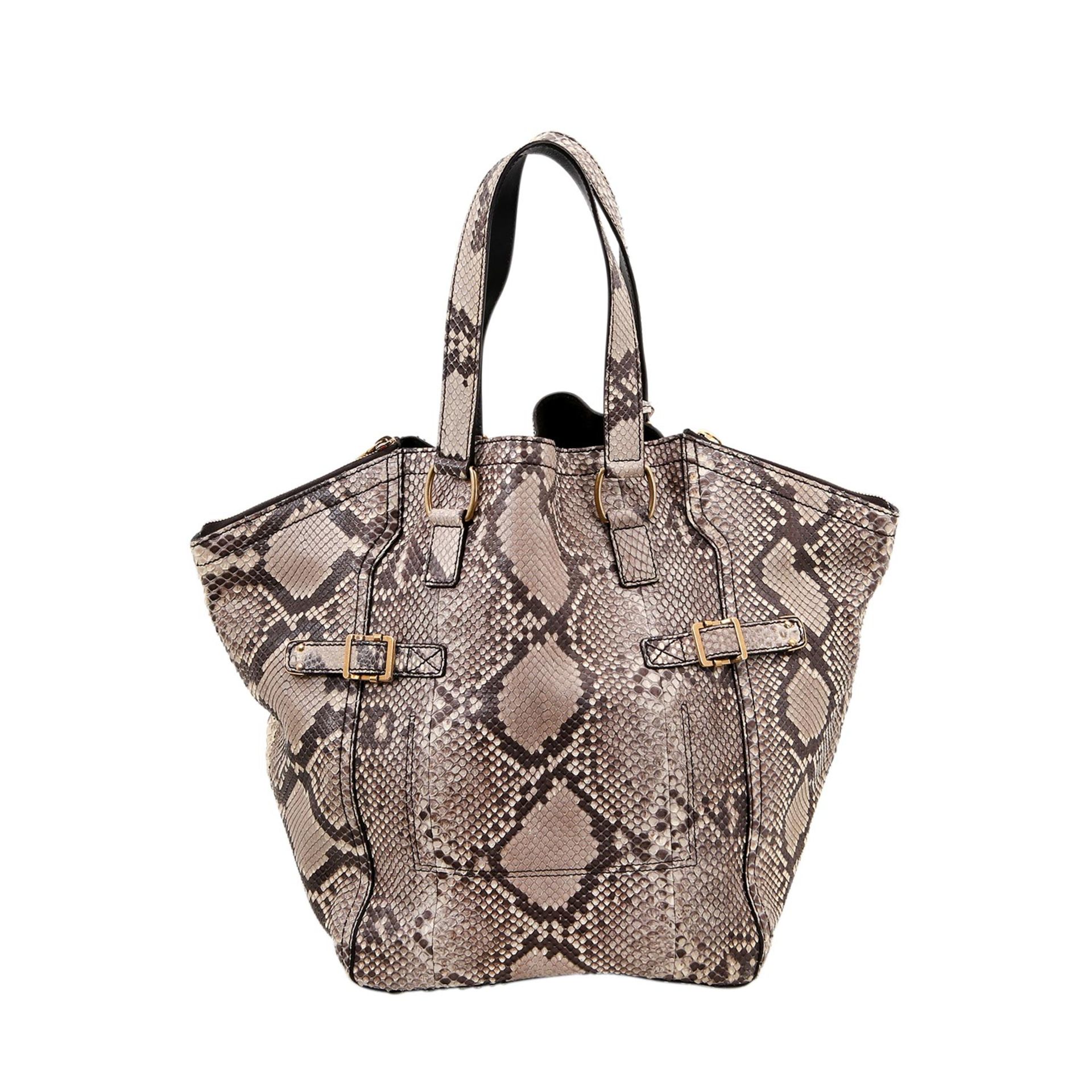 YVES SAINT LAURENT Henkeltasche "DOWNTOWN PYTHON", Koll. 2008.KP. ca.: 2.800,-€. Pythonhaut in - Image 4 of 6