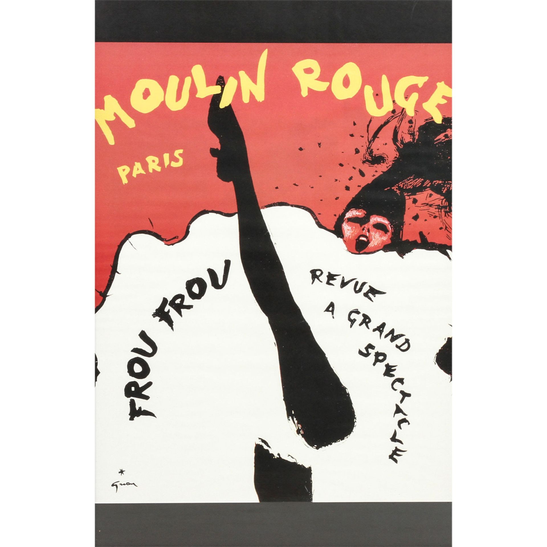 Plakat zur Show "FROU FROU Revue a grand Spectacle", Moulin Rouge, Paris 1960er Jahre,Entwurf René